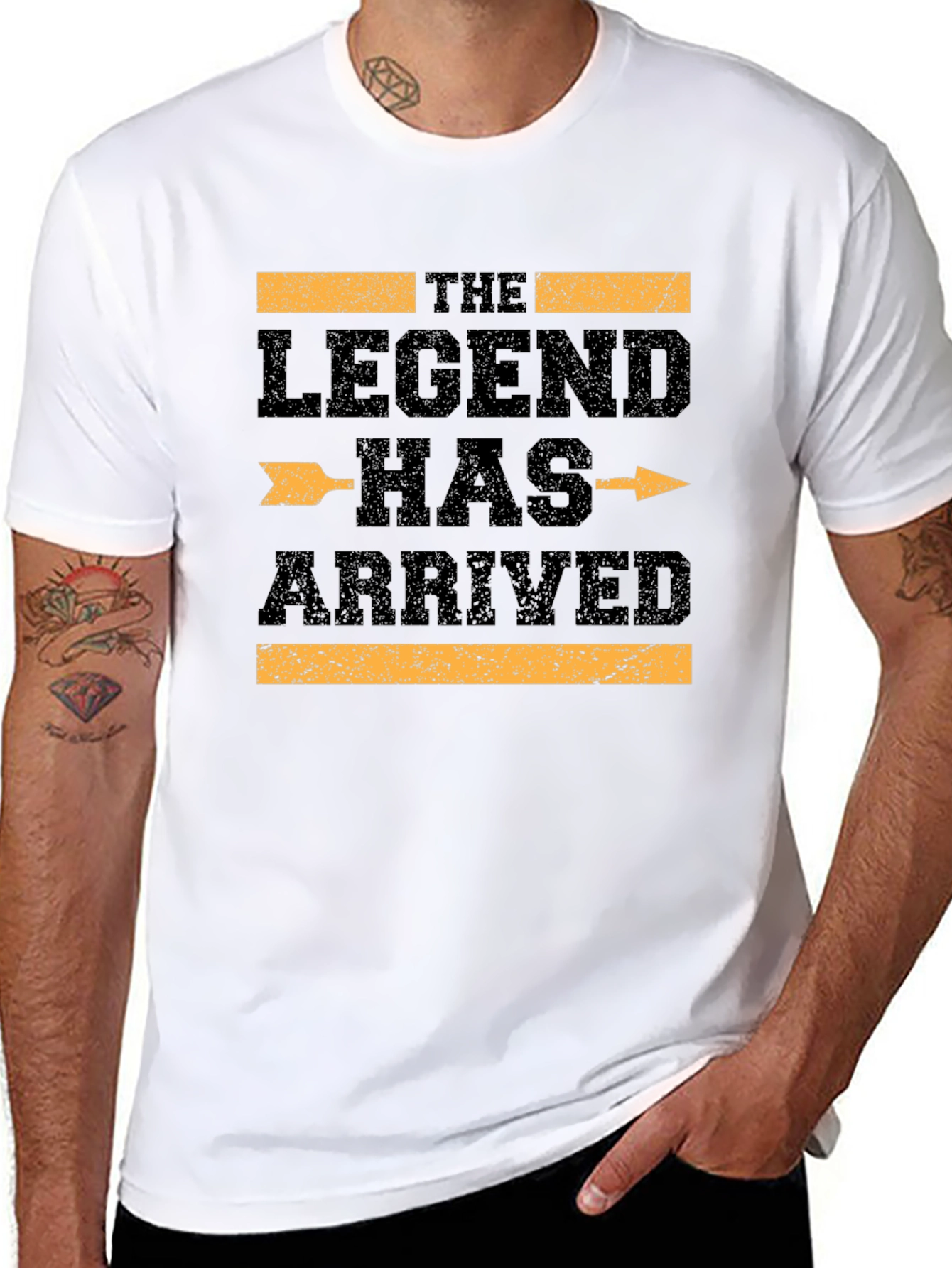 The Legend Has Arrived Black Graphic T-Shirt