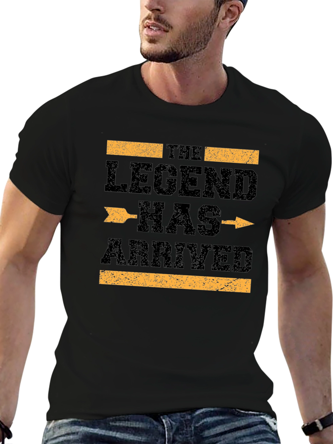 The Legend Has Arrived Black Graphic T-Shirt