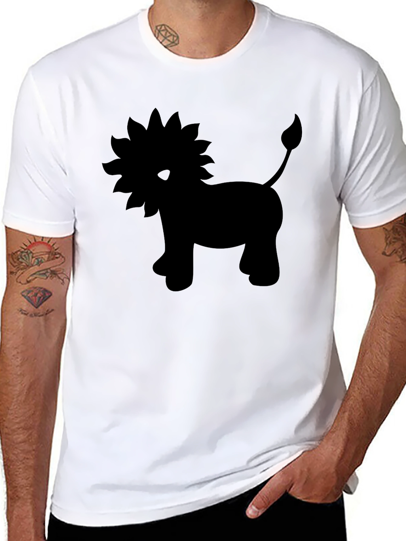 Black Lion Graphic Tee - Soft Cotton Blend