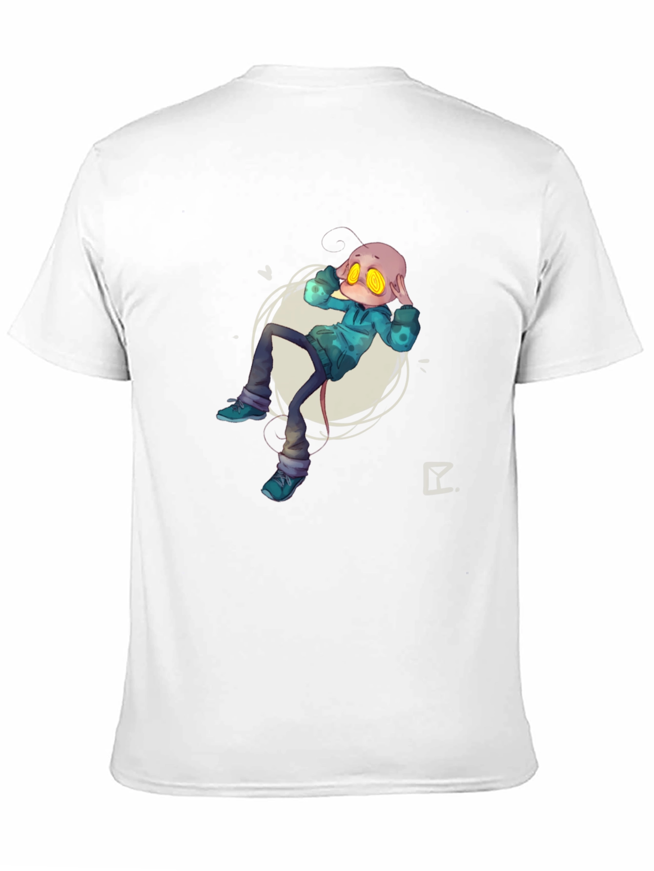 Alien Cartoon Graphic Print Black T-Shirt