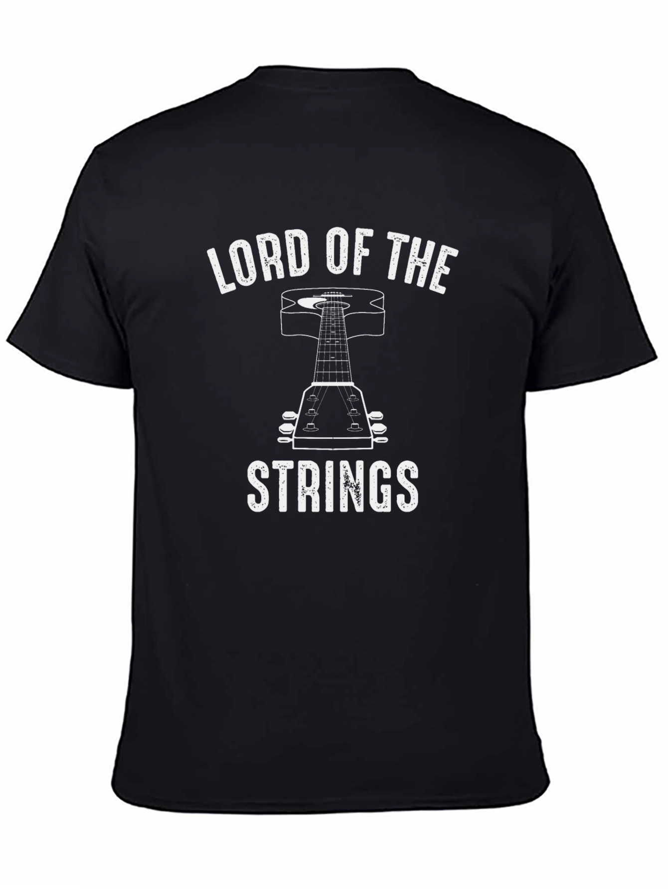 Lord of the Strings Black T-Shirt Guitar Music