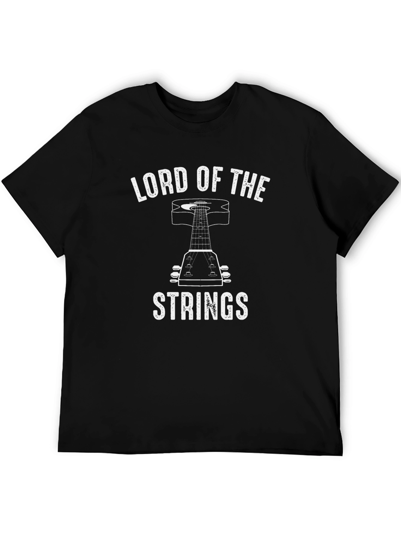 Lord of the Strings Black T-Shirt Guitar Music