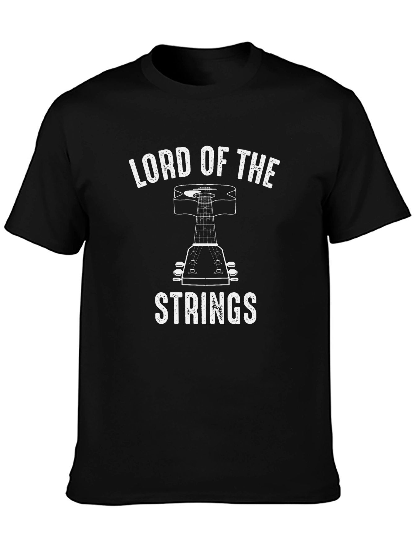Lord of the Strings Black T-Shirt Guitar Music