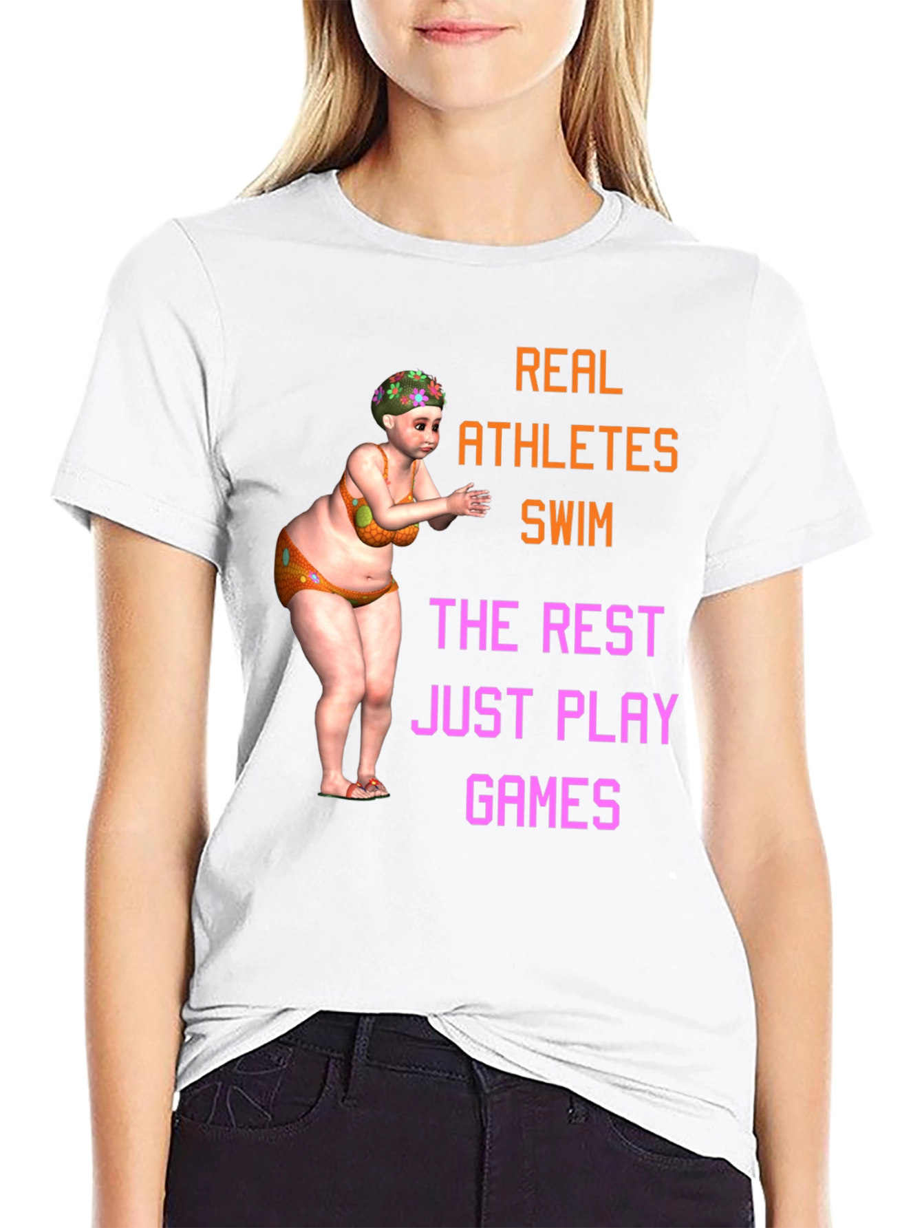 Funny Swimmer T-Shirt - Real Athletes Swim Tee