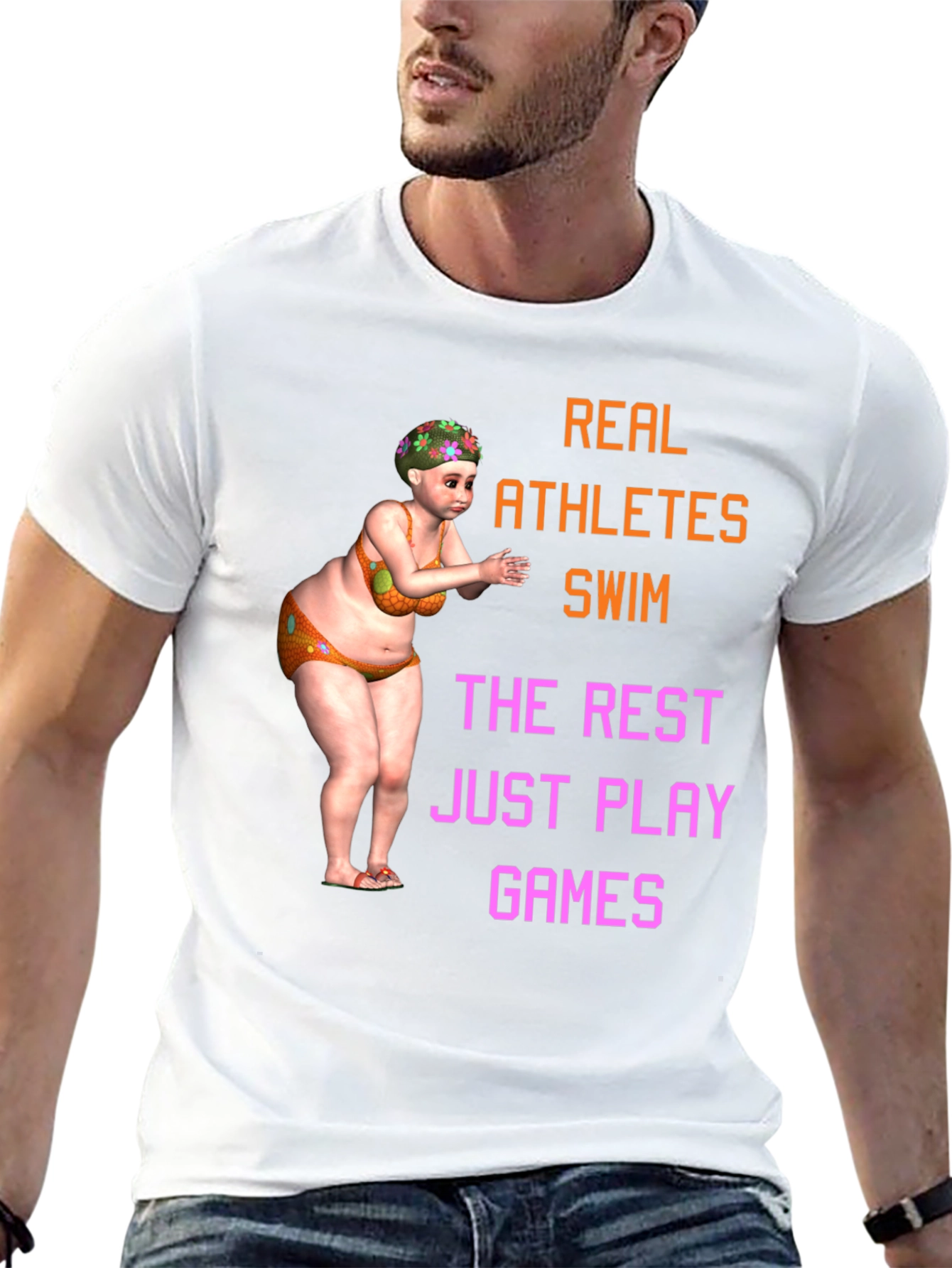 Funny Swimmer T-Shirt - Real Athletes Swim Tee