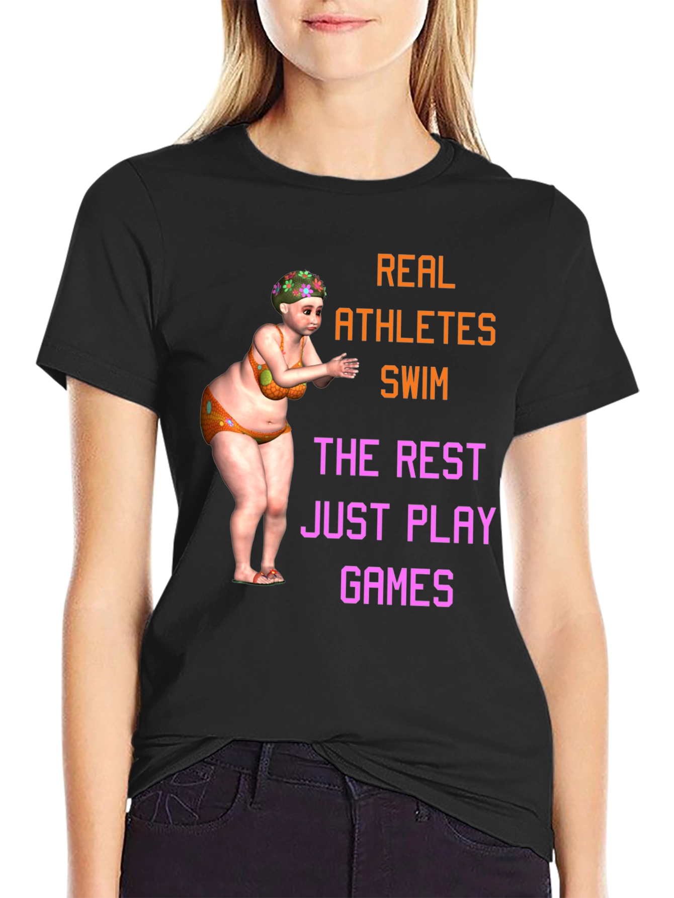 Funny Swimmer T-Shirt - Real Athletes Swim Tee