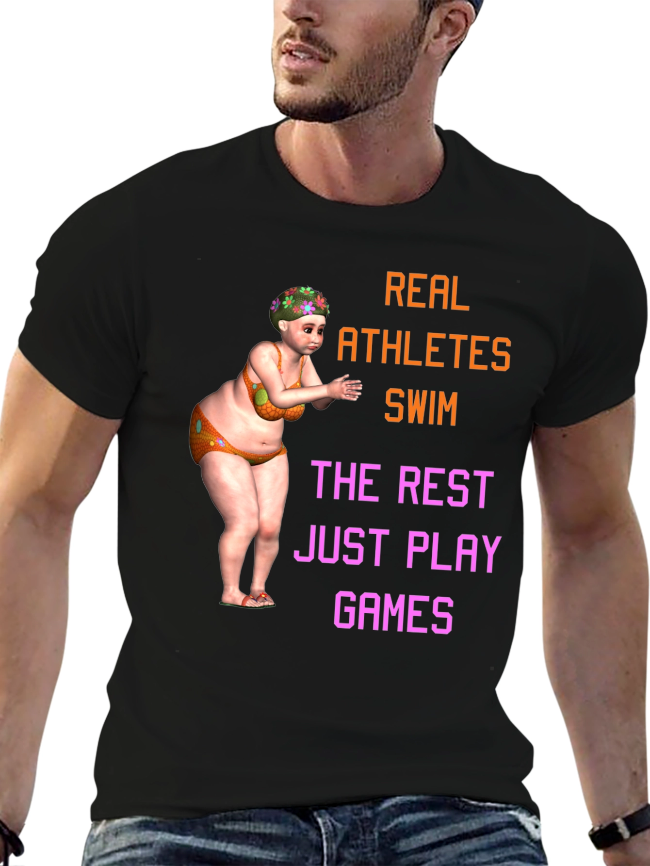 Funny Swimmer T-Shirt - Real Athletes Swim Tee