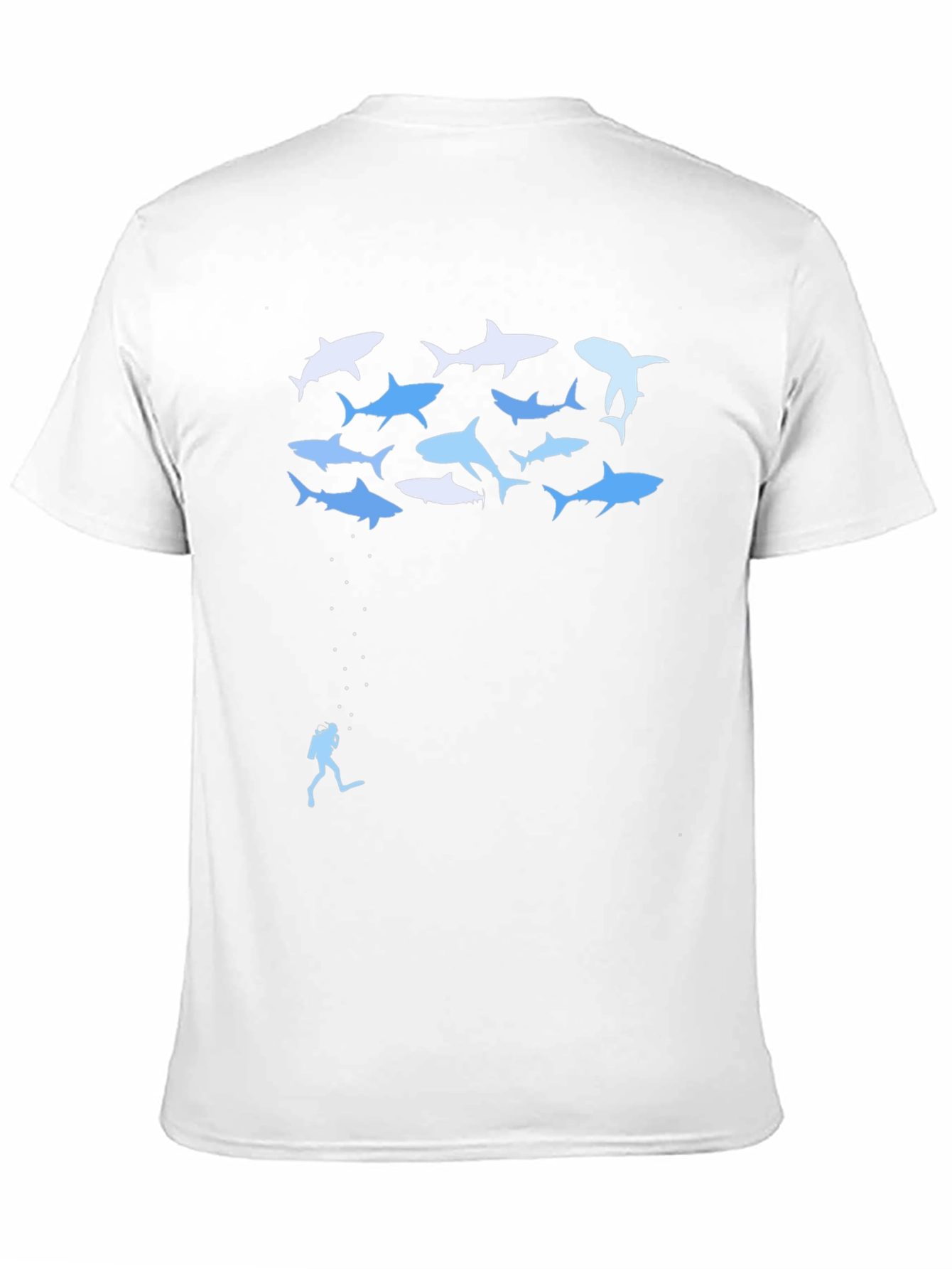 Shark Diver Graphic Tee - Black Cotton T-Shirt
