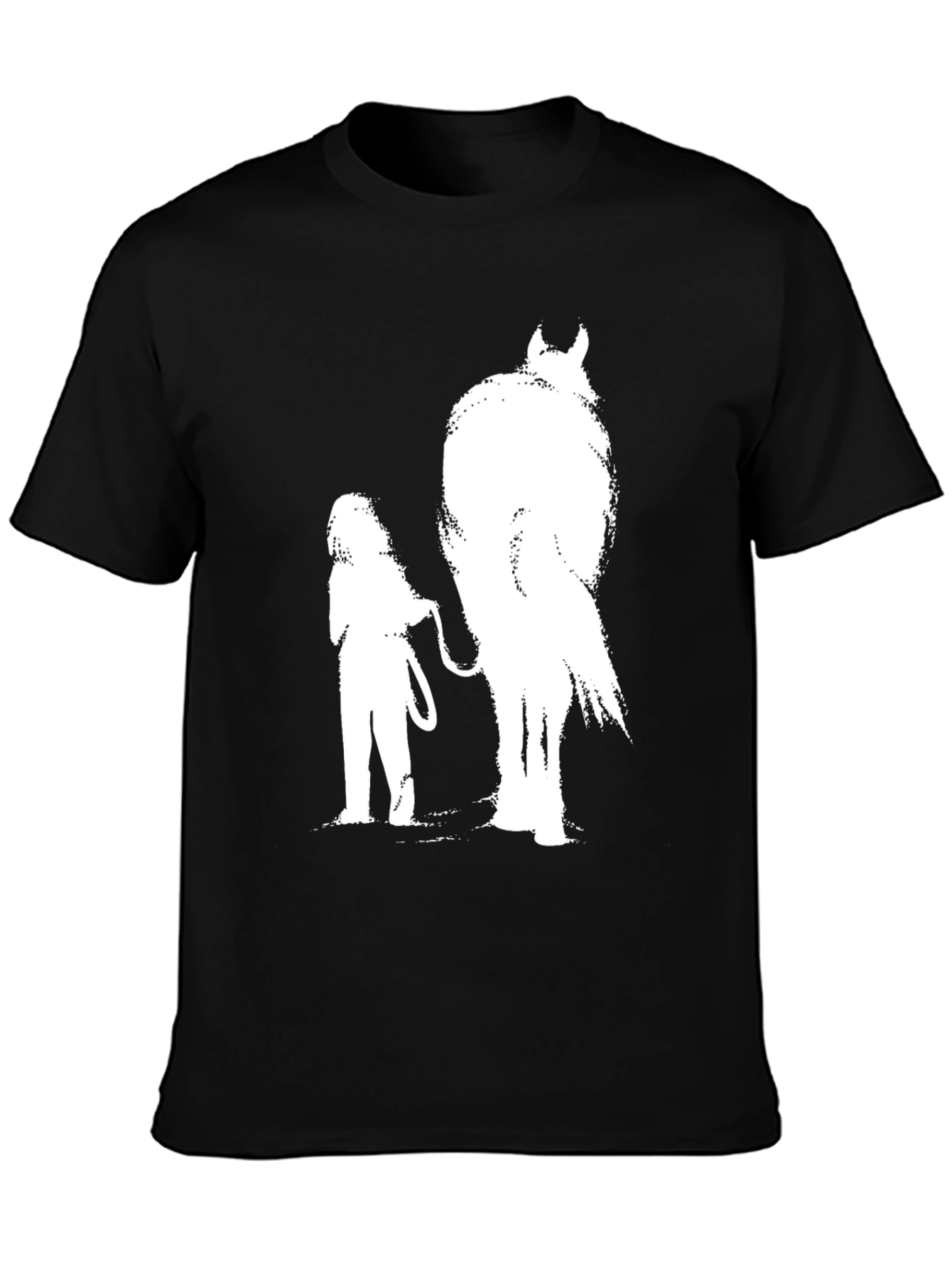 Krampus & Girl Graphic Tee - Black Cotton T-Shirt