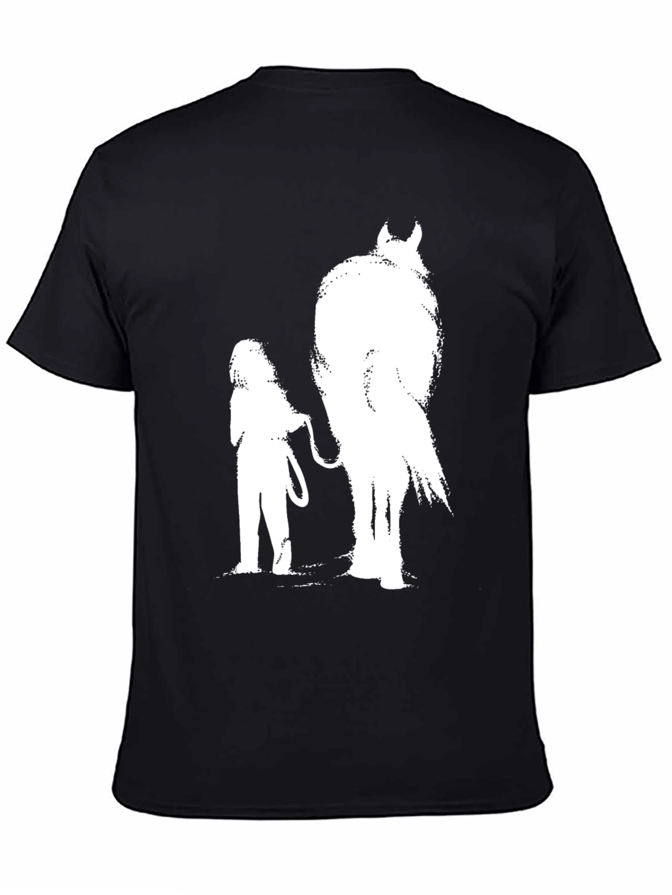Krampus & Girl Graphic Tee - Black Cotton T-Shirt