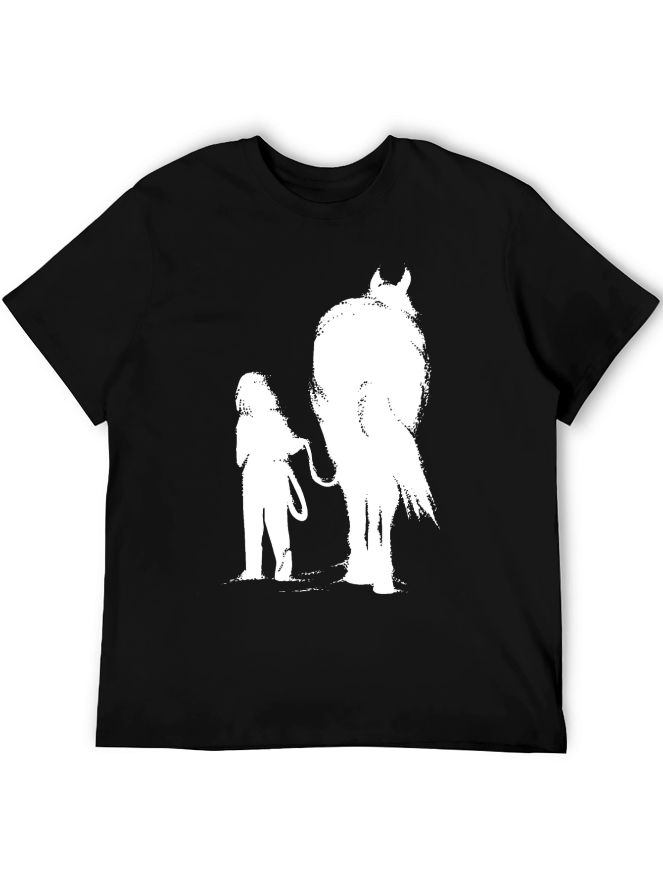 Krampus & Girl Graphic Tee - Black Cotton T-Shirt