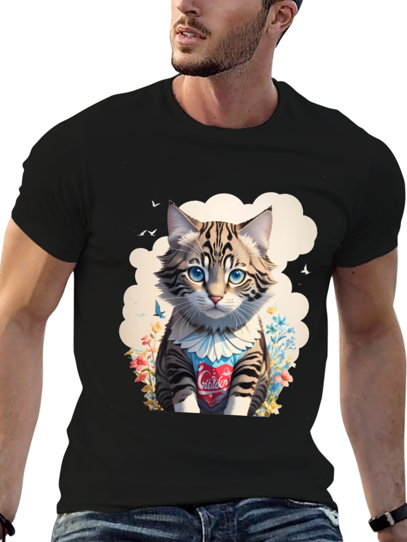 Cat Lover Tee: Cartoon Kitten Design