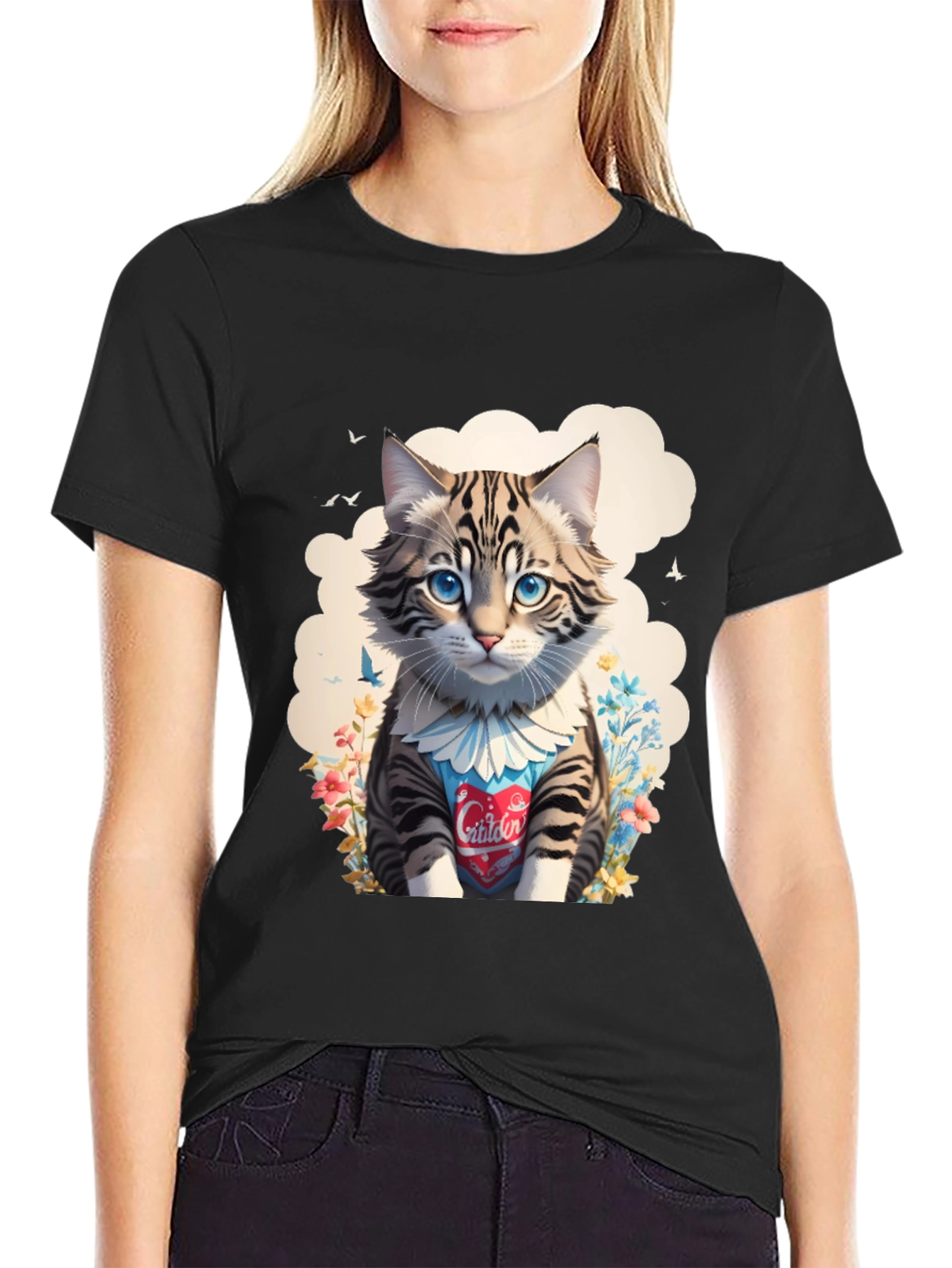 Cat Lover Tee: Cartoon Kitten Design