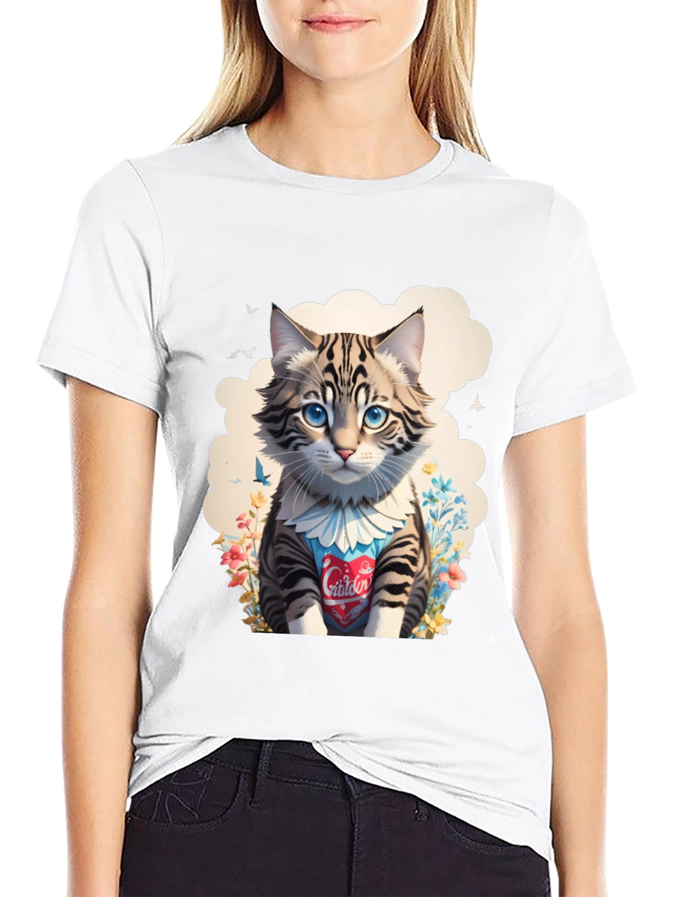 Cat Lover Tee: Cartoon Kitten Design