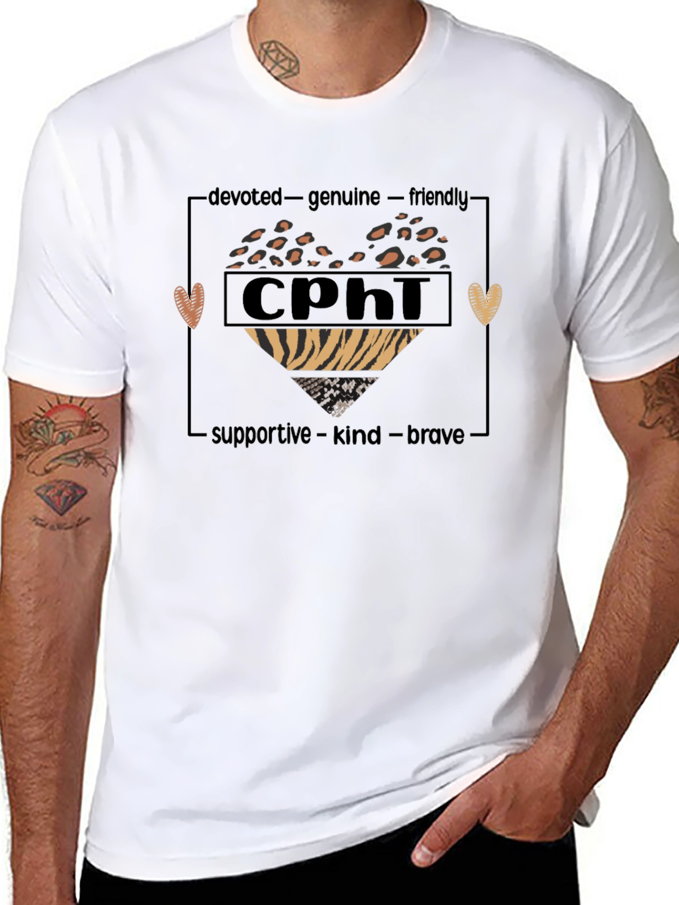CPhi Heart Graphic T-Shirt - Devoted Genuine Friendly