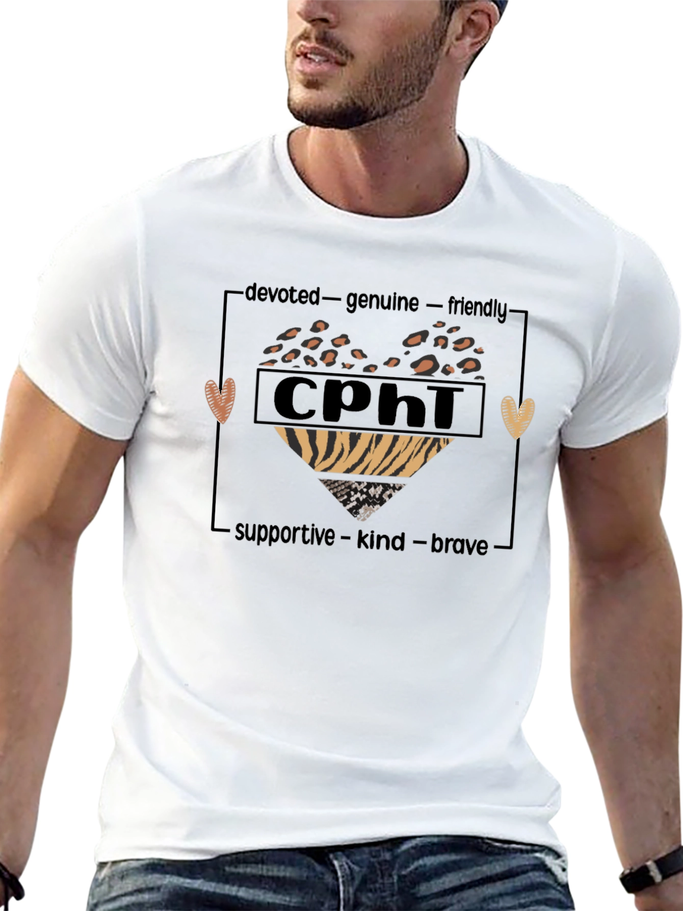 CPhi Heart Graphic T-Shirt - Devoted Genuine Friendly