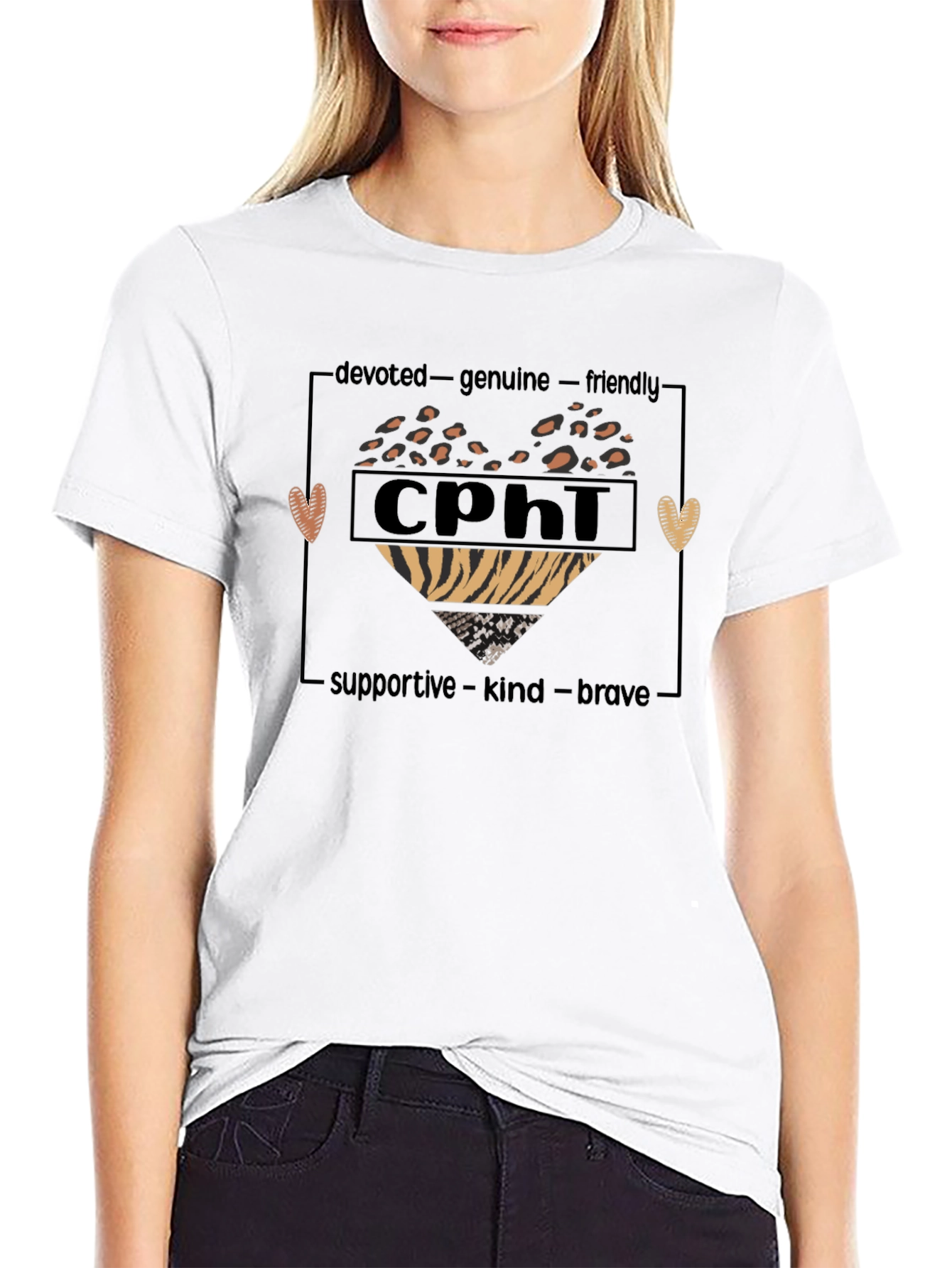 CPhi Heart Graphic T-Shirt - Devoted Genuine Friendly