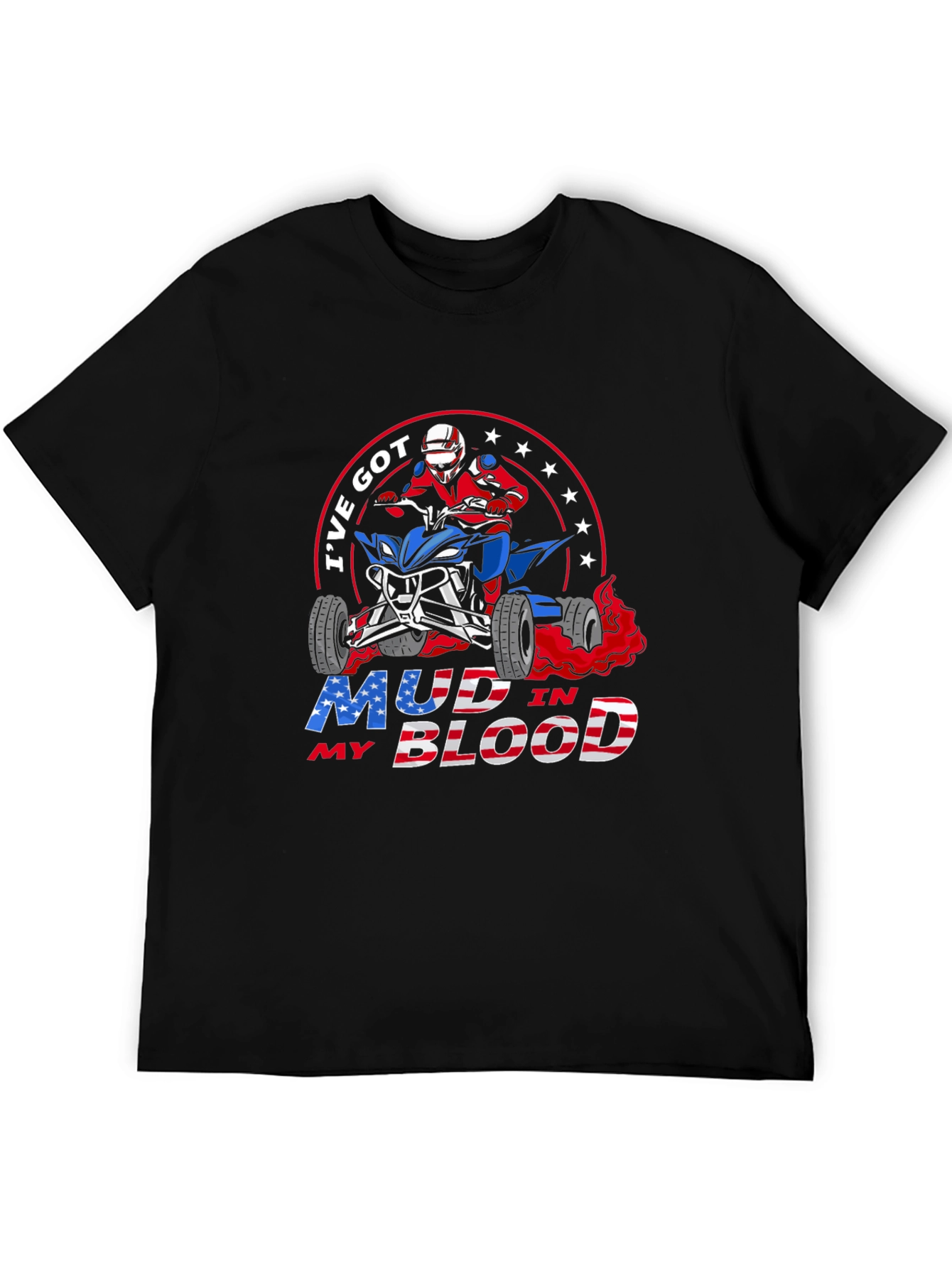 Mud in My Blood ATV Patriotic T-Shirt