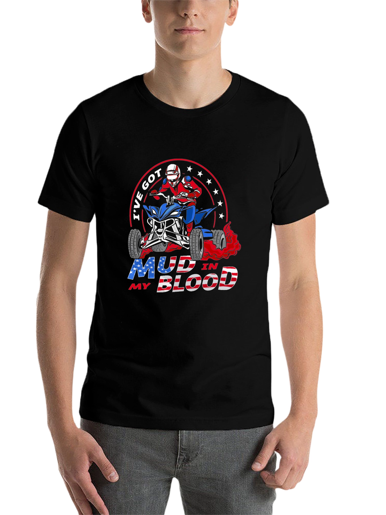 Mud in My Blood ATV Patriotic T-Shirt