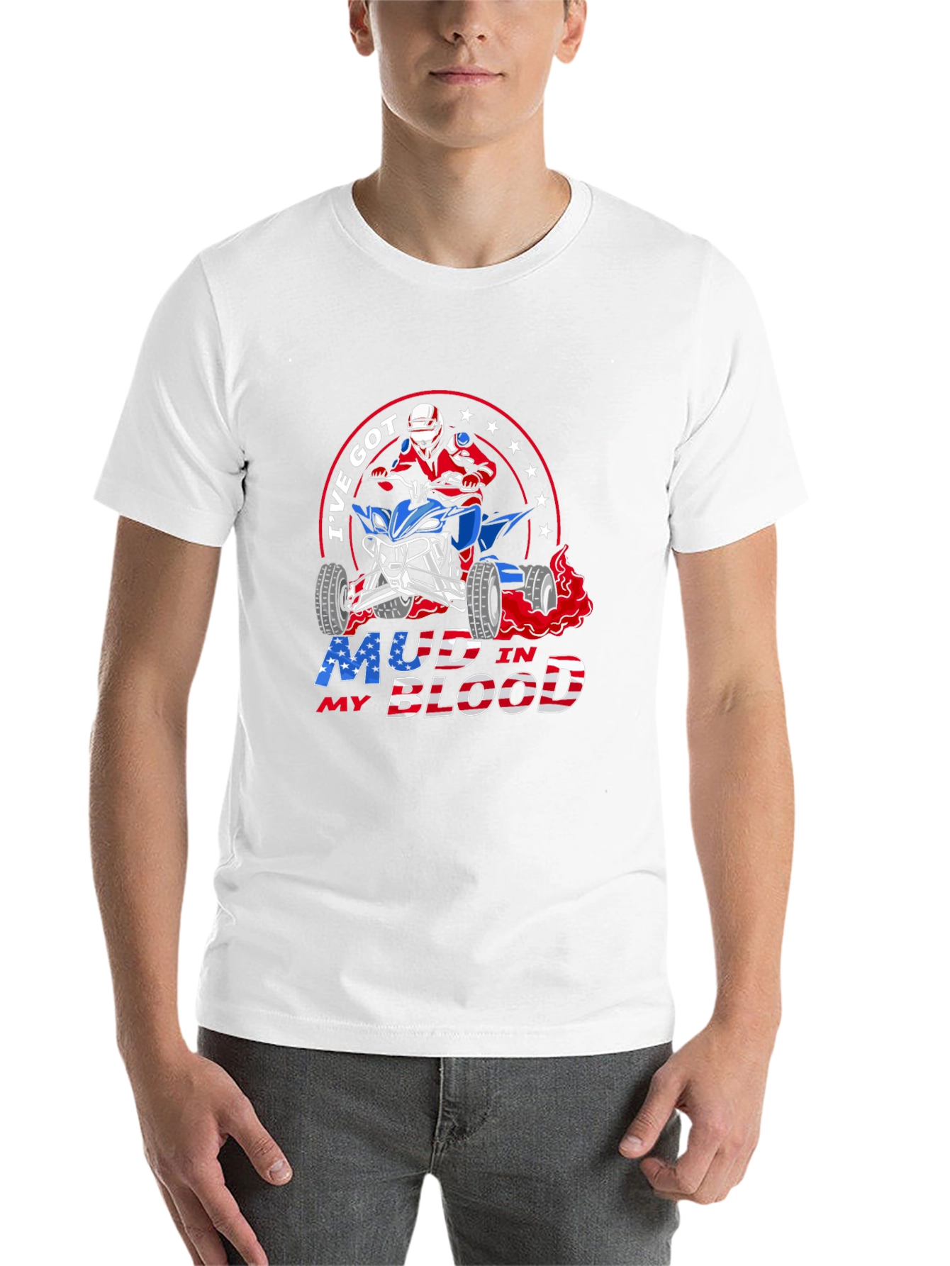 Mud in My Blood ATV Patriotic T-Shirt