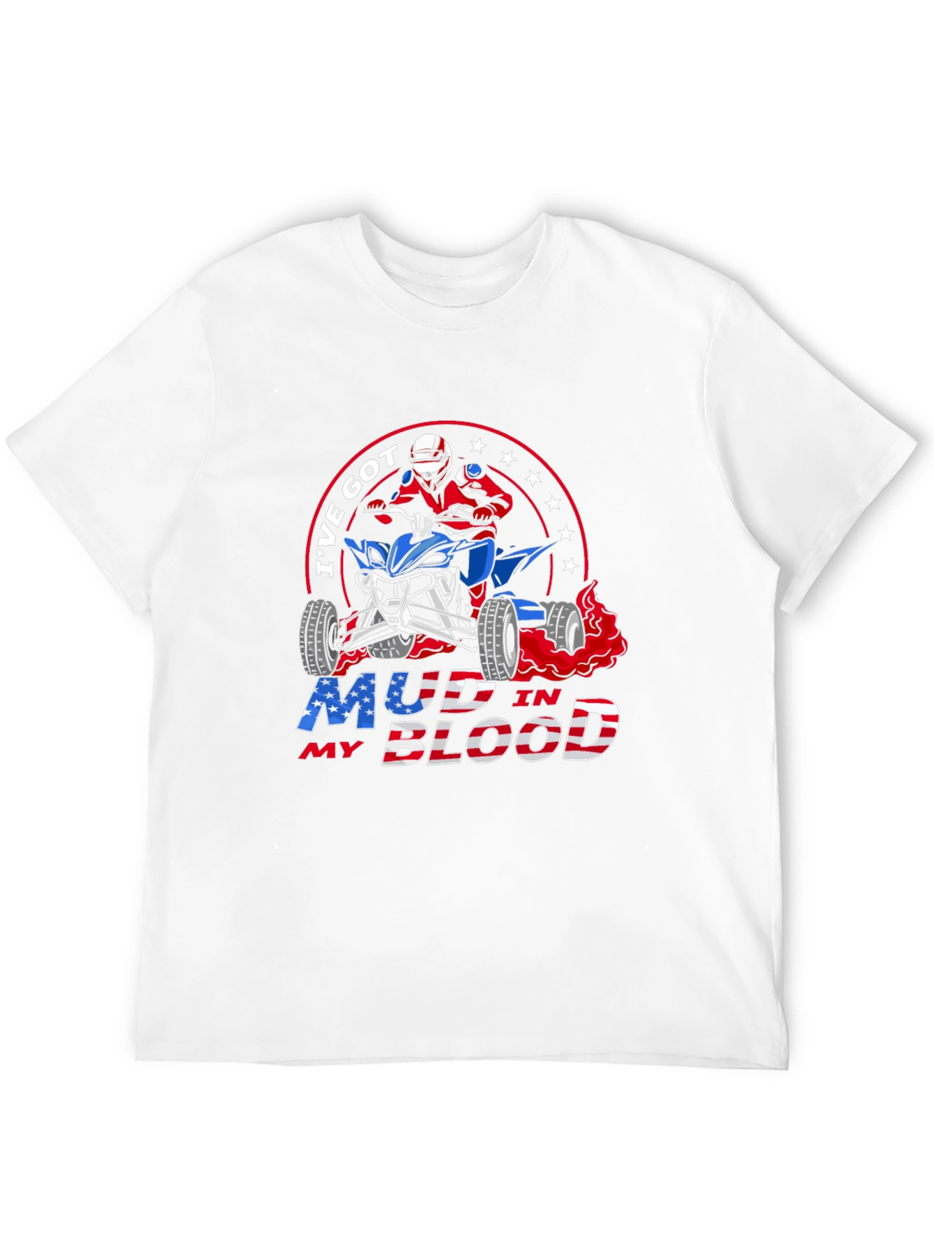 Mud in My Blood ATV Patriotic T-Shirt