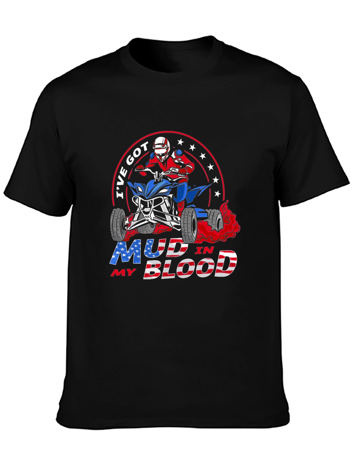 Mud in My Blood ATV Patriotic T-Shirt