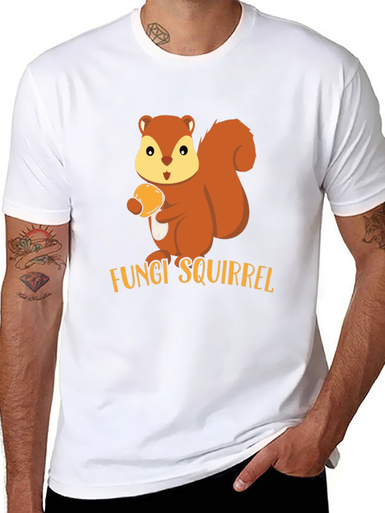 Fungi Squirrel T-Shirt - Cute Animal Graphic Tee