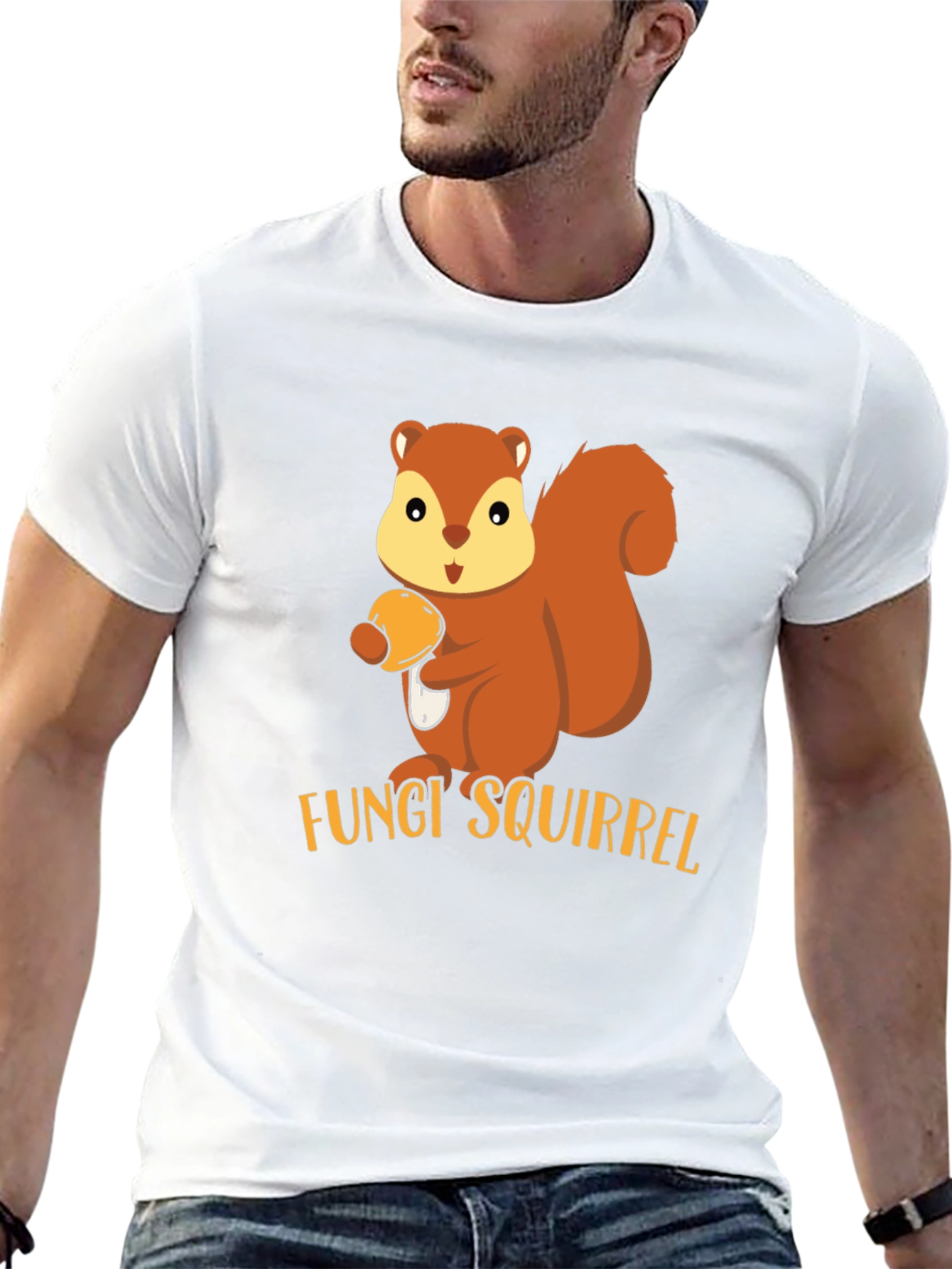 Fungi Squirrel T-Shirt - Cute Animal Graphic Tee