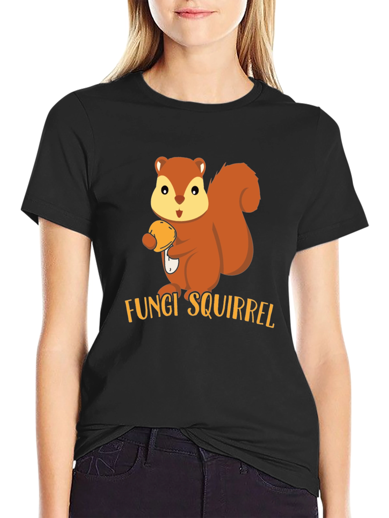 Fungi Squirrel T-Shirt - Cute Animal Graphic Tee