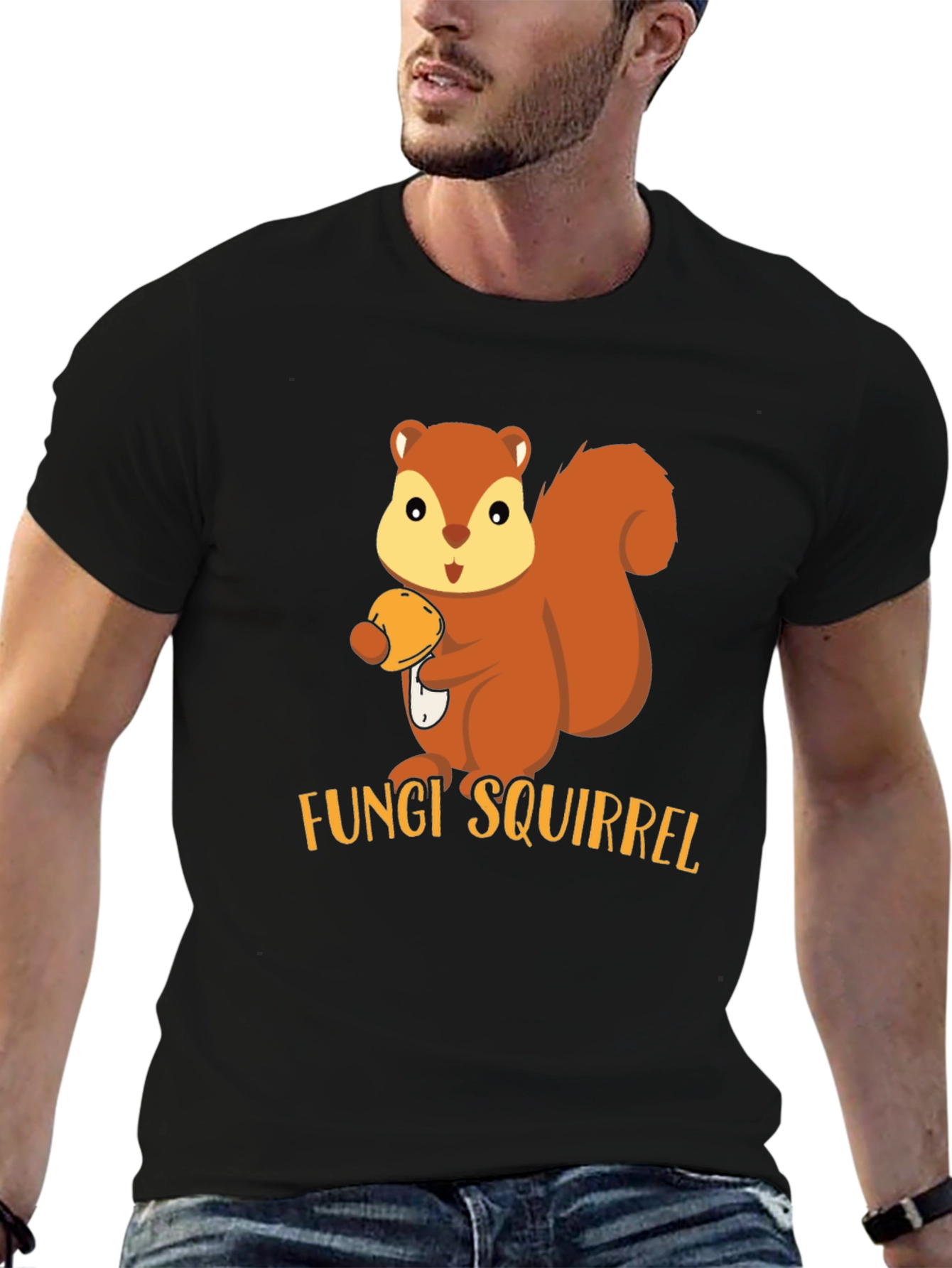 Fungi Squirrel T-Shirt - Cute Animal Graphic Tee