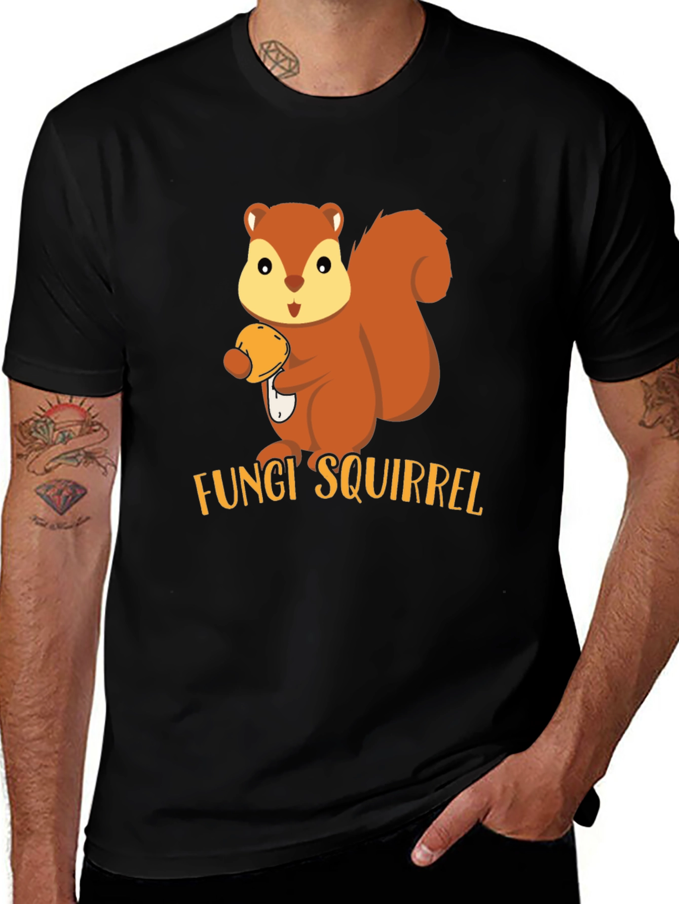 Fungi Squirrel T-Shirt - Cute Animal Graphic Tee
