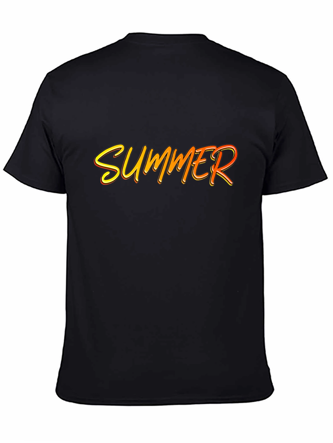 Summer Graphic Print Black T-Shirt
