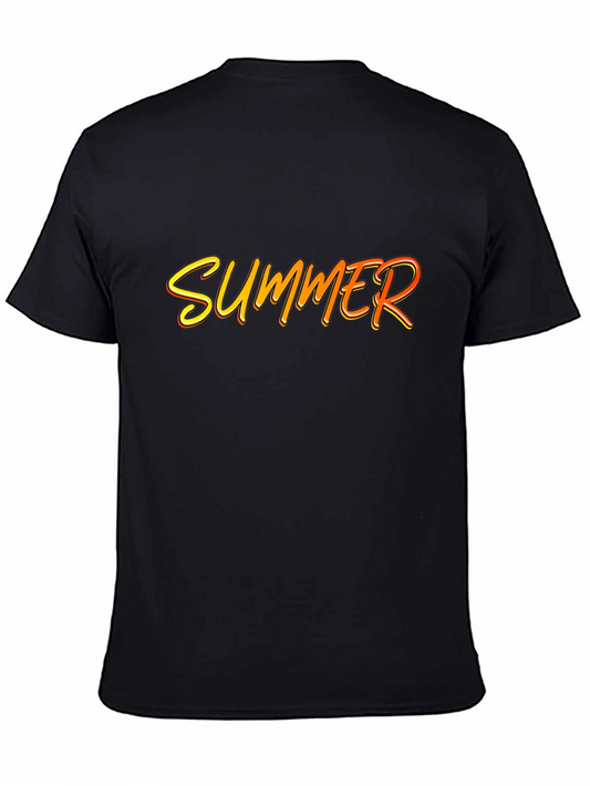 Summer Graphic Print Black T-Shirt