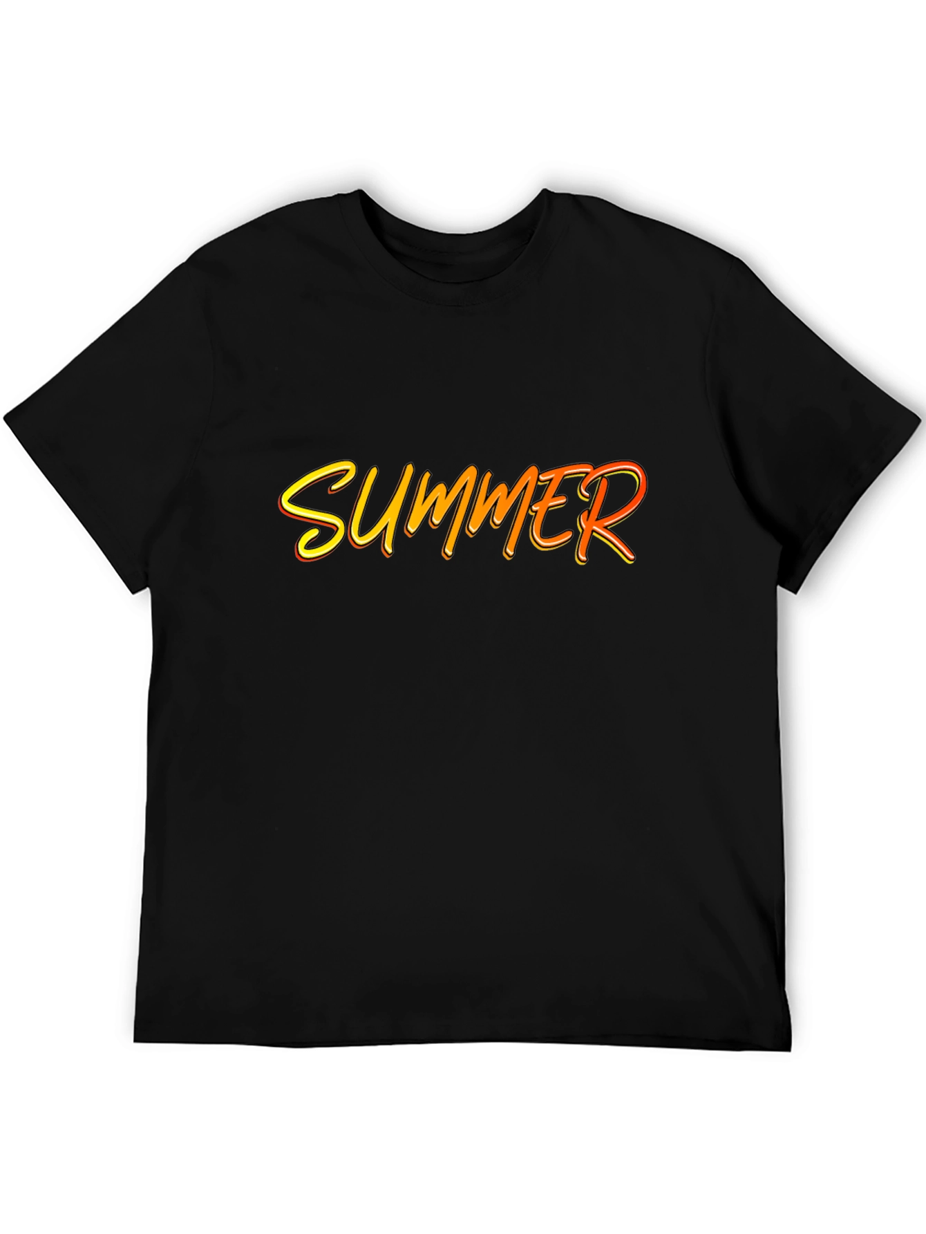 Summer Graphic Print Black T-Shirt