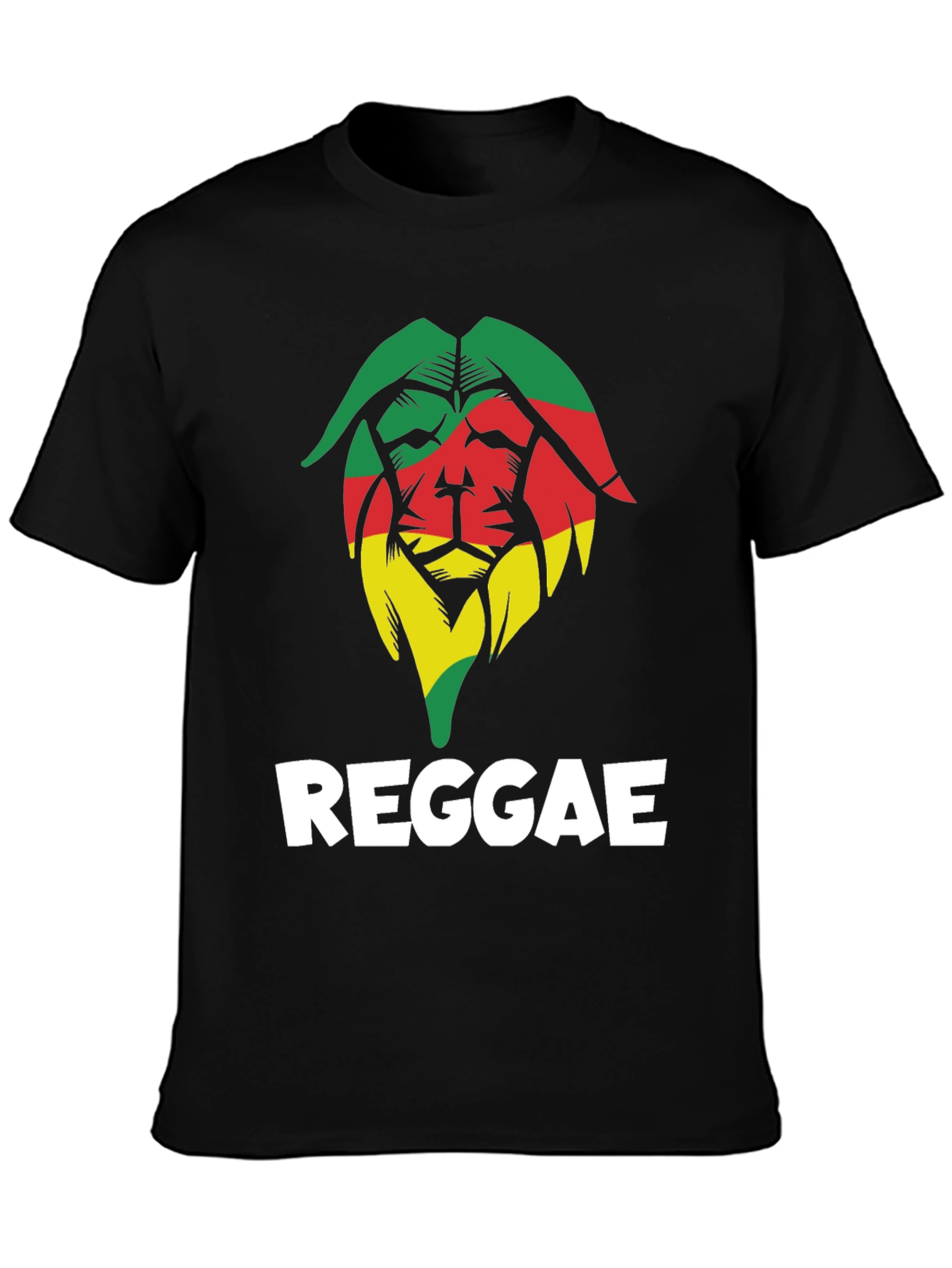 Reggae Lion Graphic Tee - Black Cotton T-Shirt
