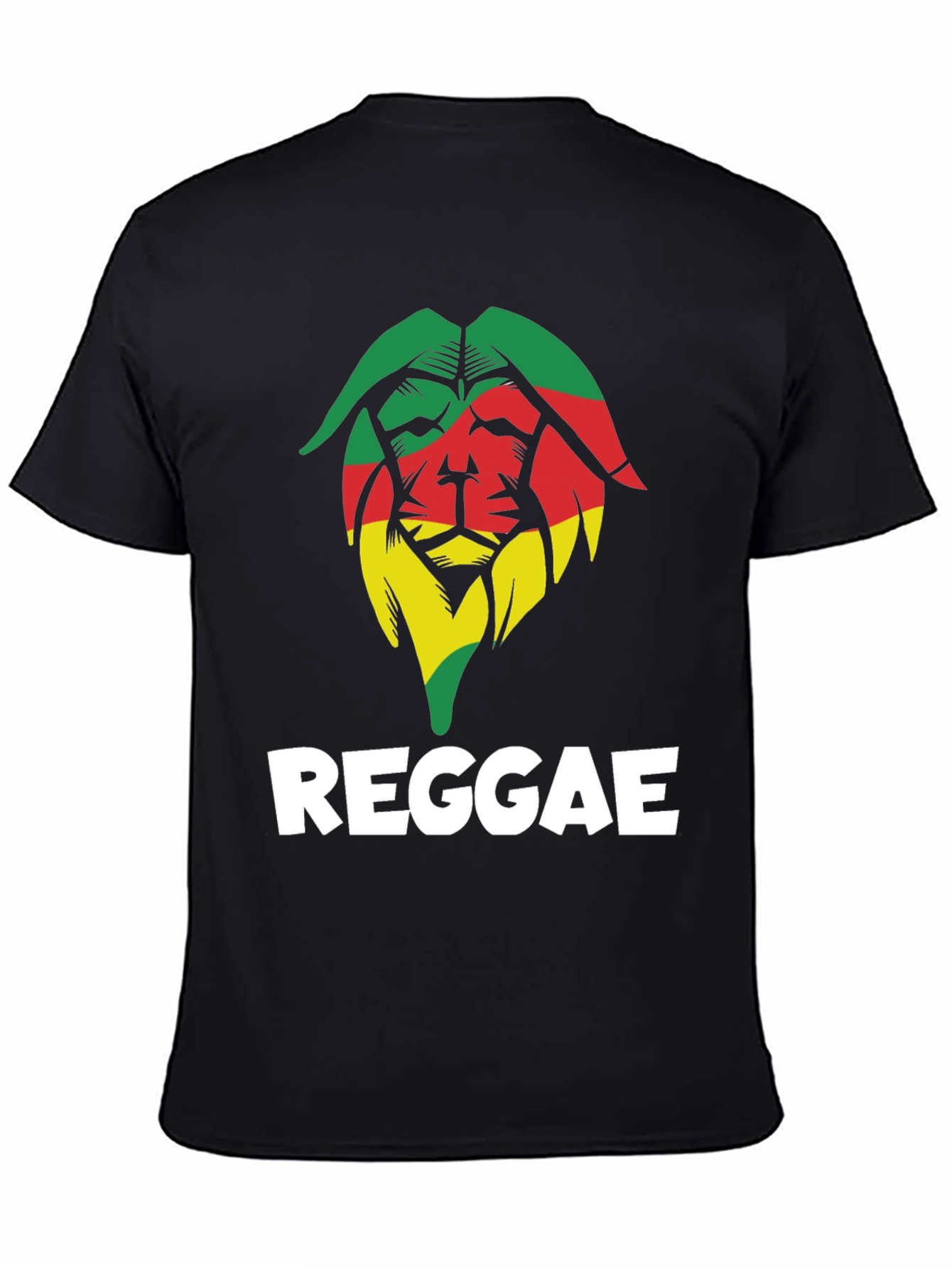 Reggae Lion Graphic Tee - Black Cotton T-Shirt