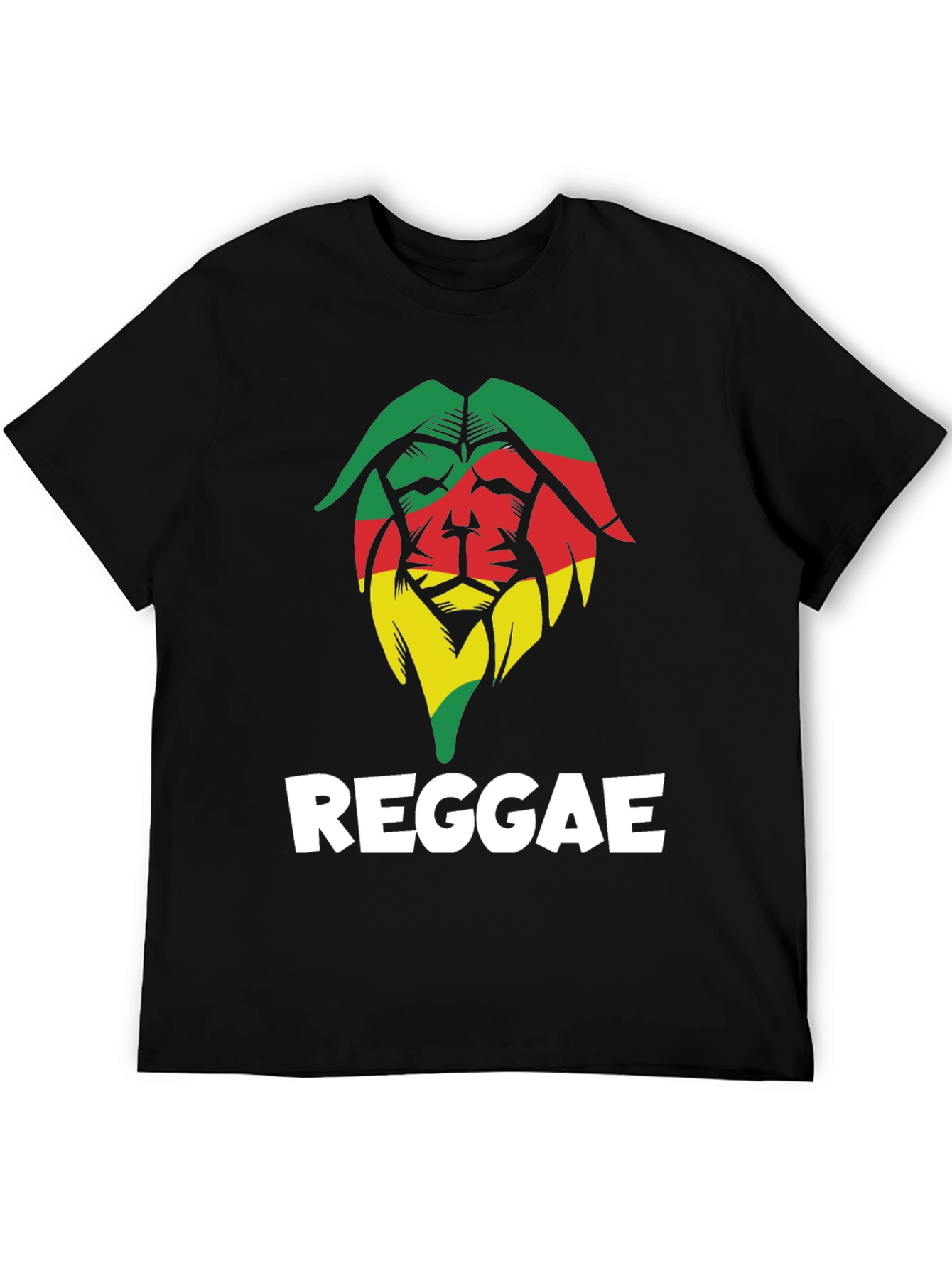 Reggae Lion Graphic Tee - Black Cotton T-Shirt