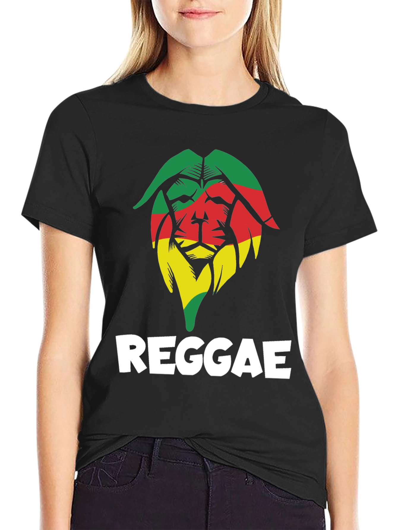 Reggae Lion Graphic Tee - Black Cotton T-Shirt