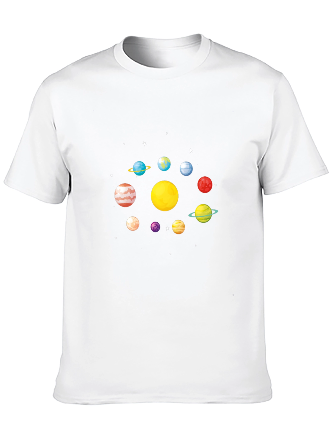 Planets Graphic T-Shirt - Black Casual Style