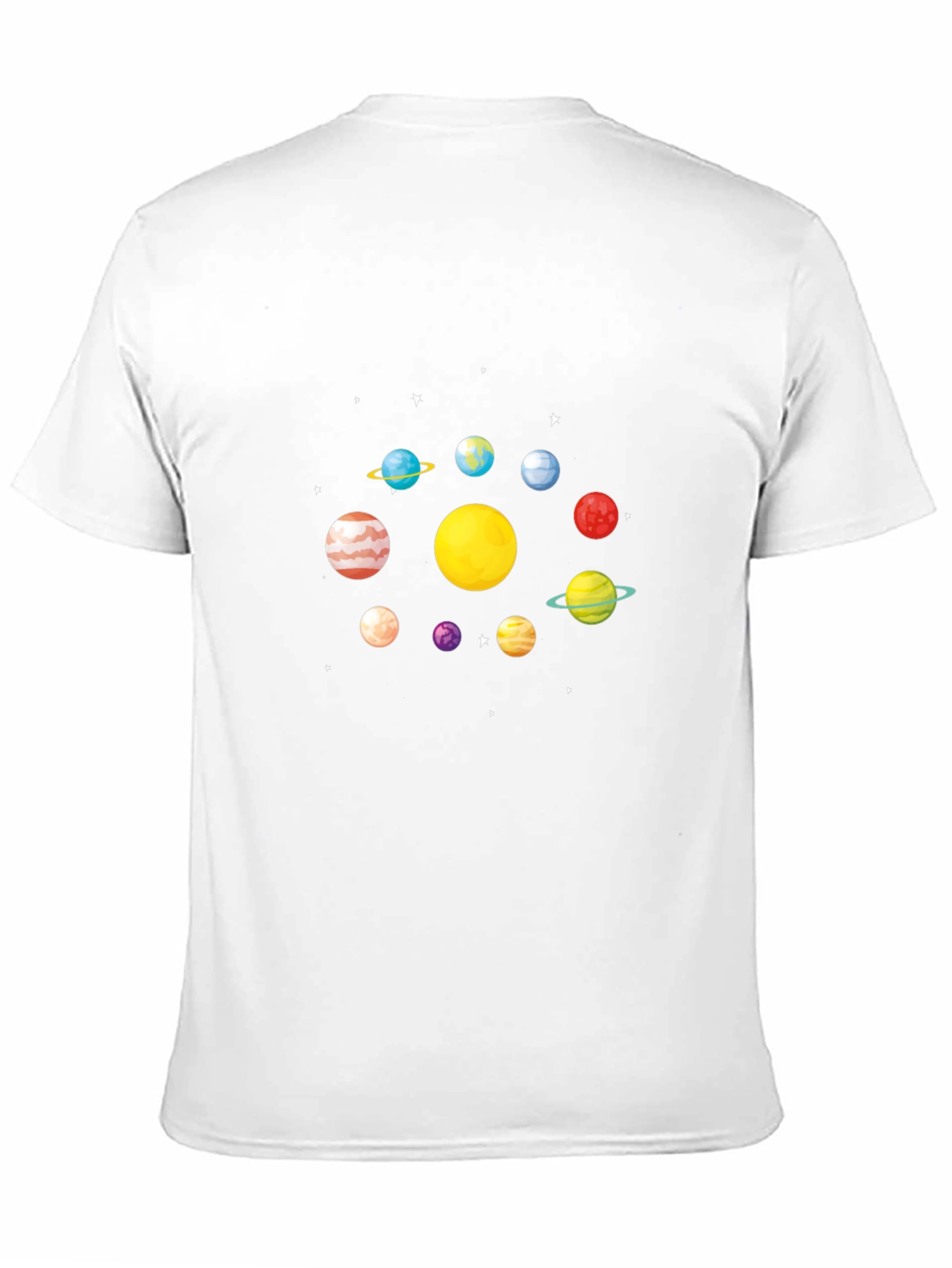 Planets Graphic T-Shirt - Black Casual Style