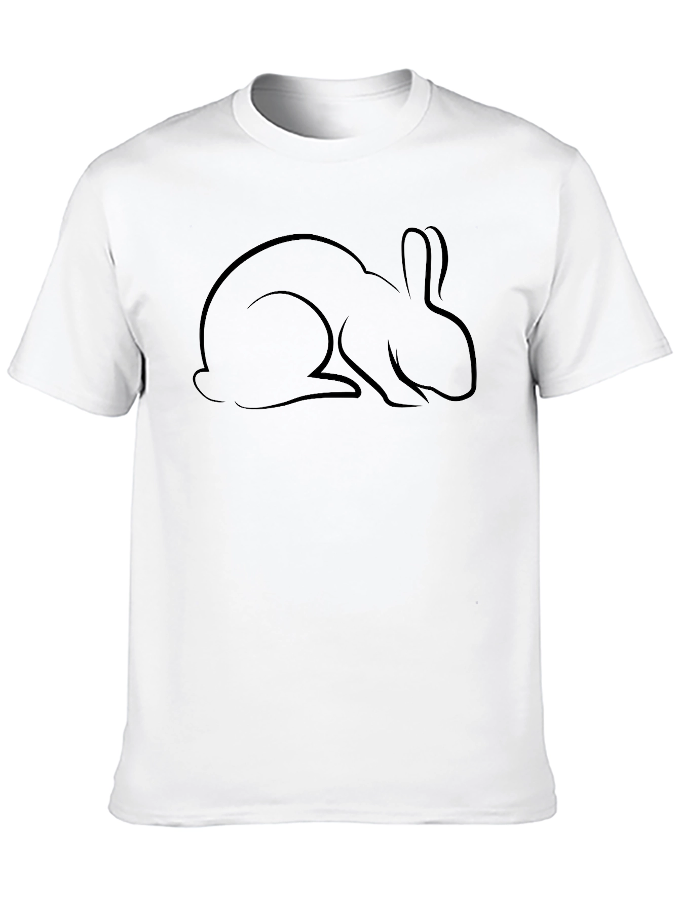 Black Bunny Outline Graphic Tee