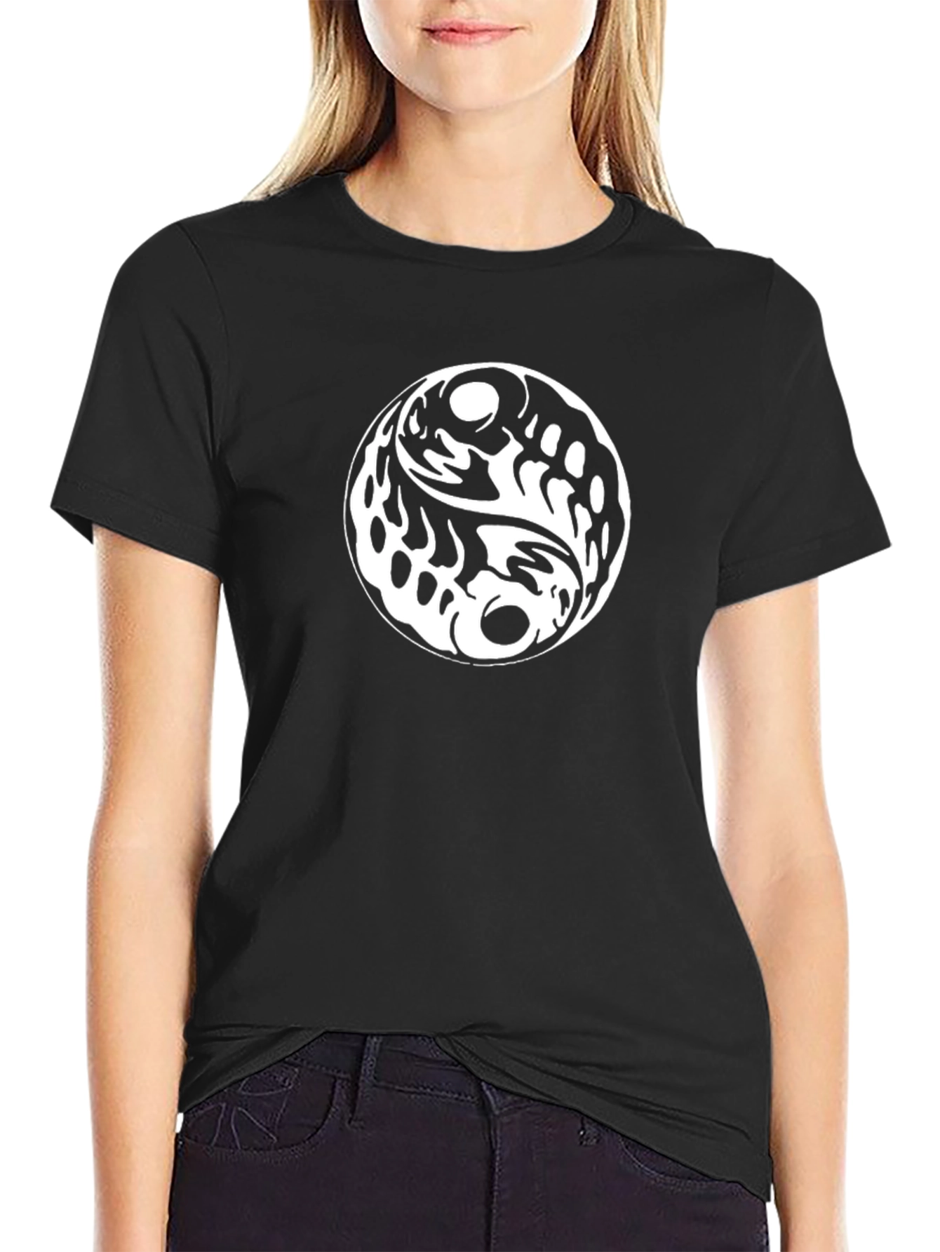 Yin Yang Graphic Black T-Shirt - Mens