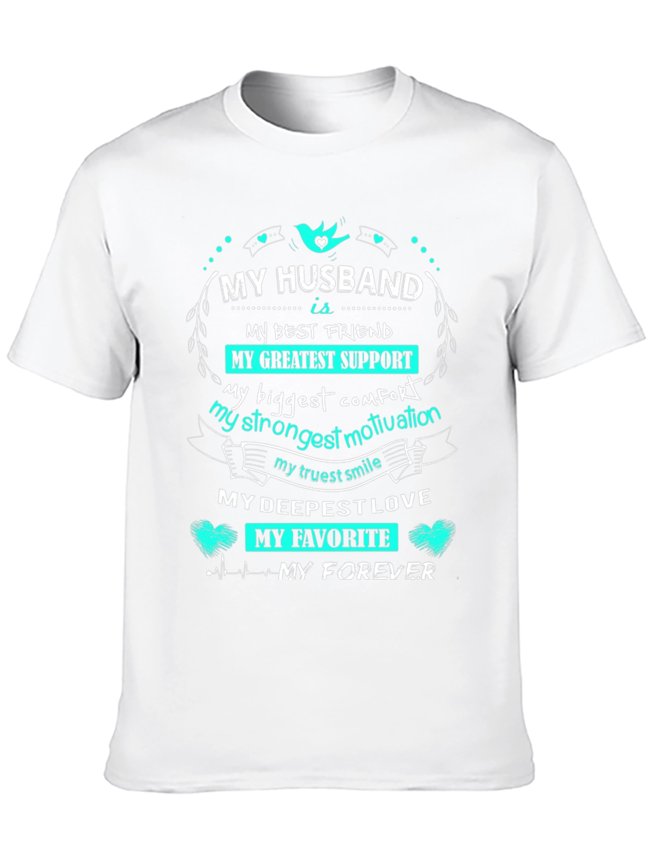 My Husband Is... Graphic Print Black T-Shirt