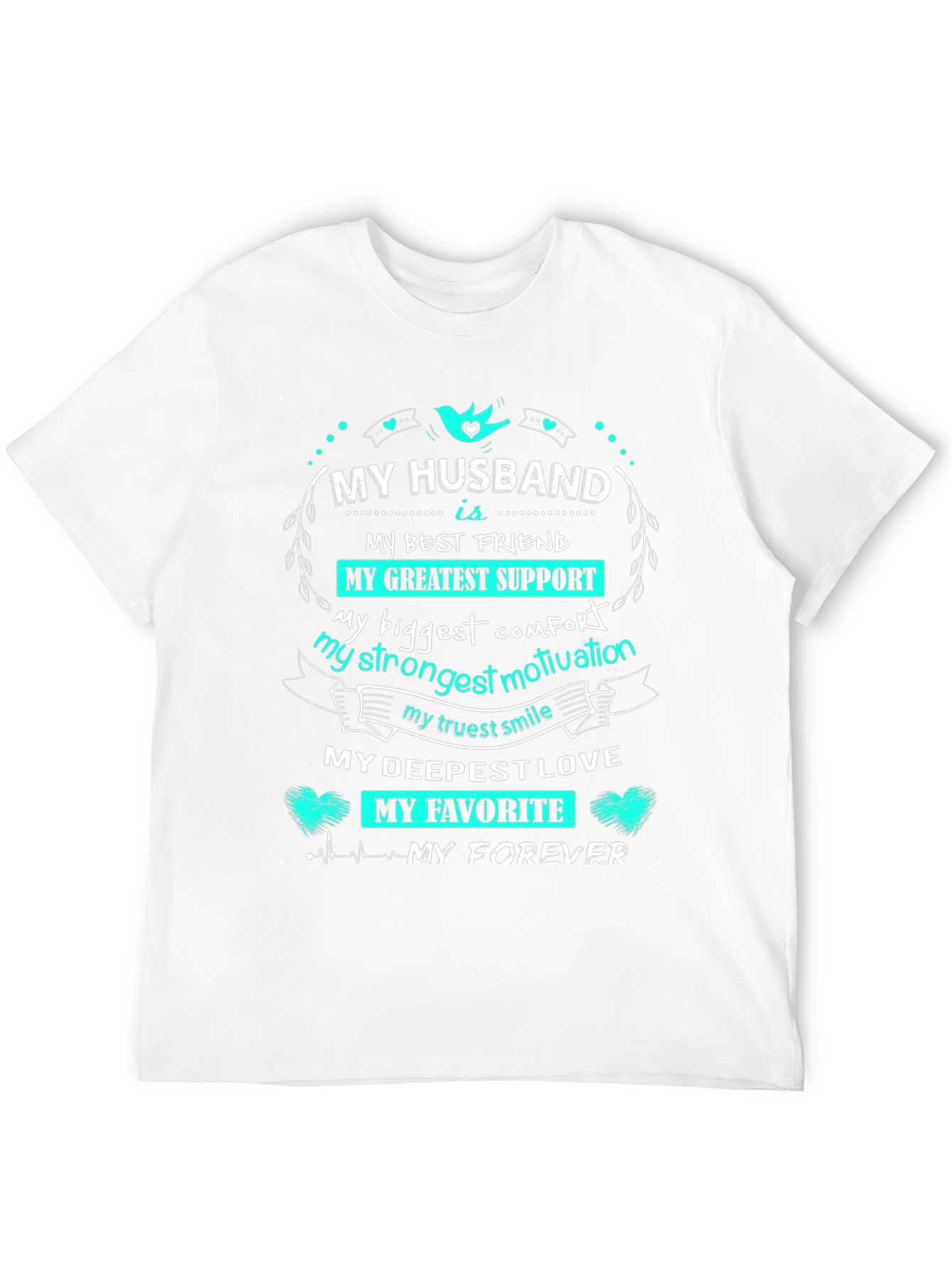 My Husband Is... Graphic Print Black T-Shirt