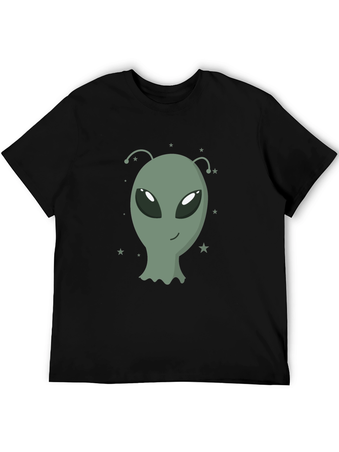 Alien Graphic Tee - Black Cotton T-Shirt
