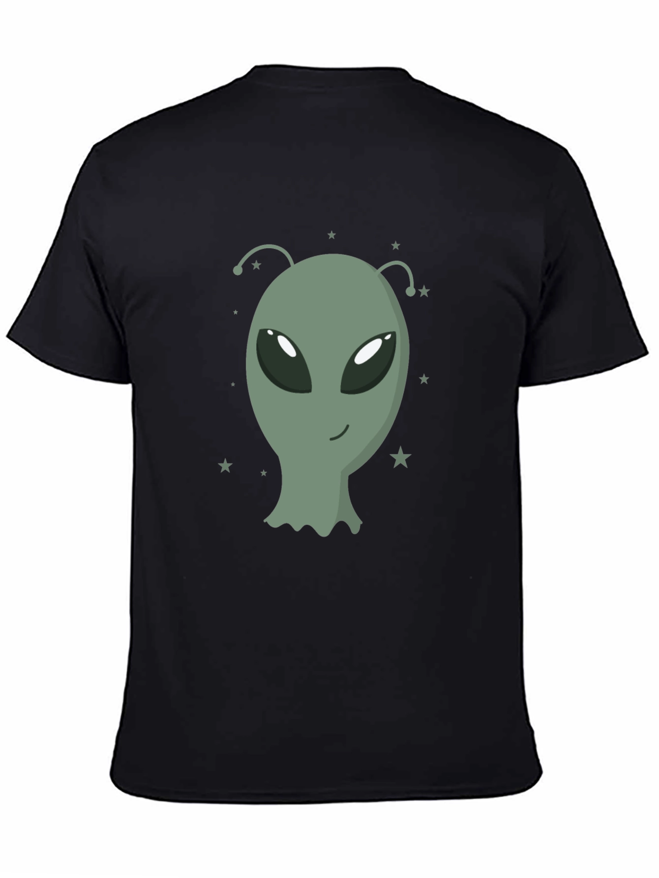 Alien Graphic Tee - Black Cotton T-Shirt
