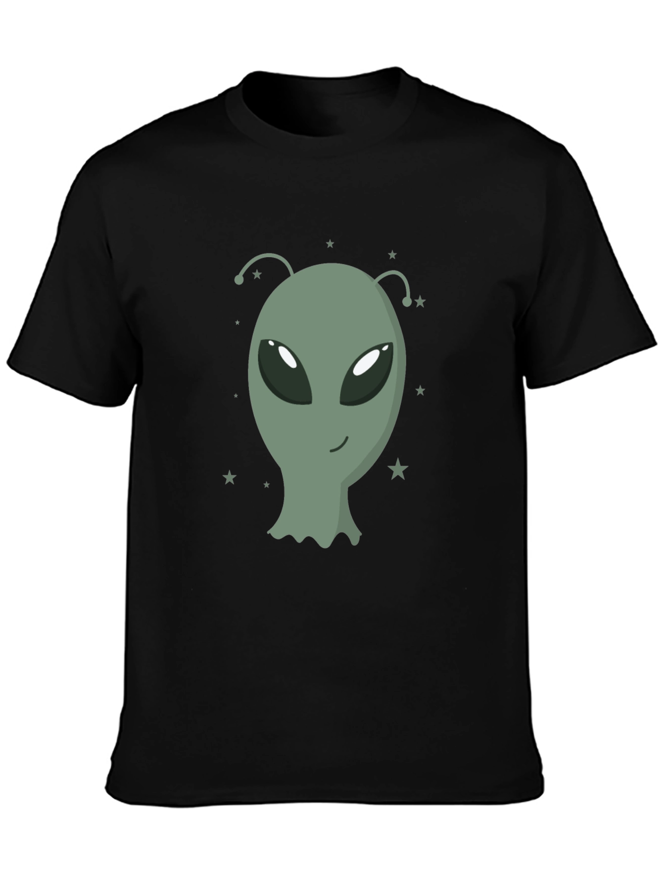 Alien Graphic Tee - Black Cotton T-Shirt
