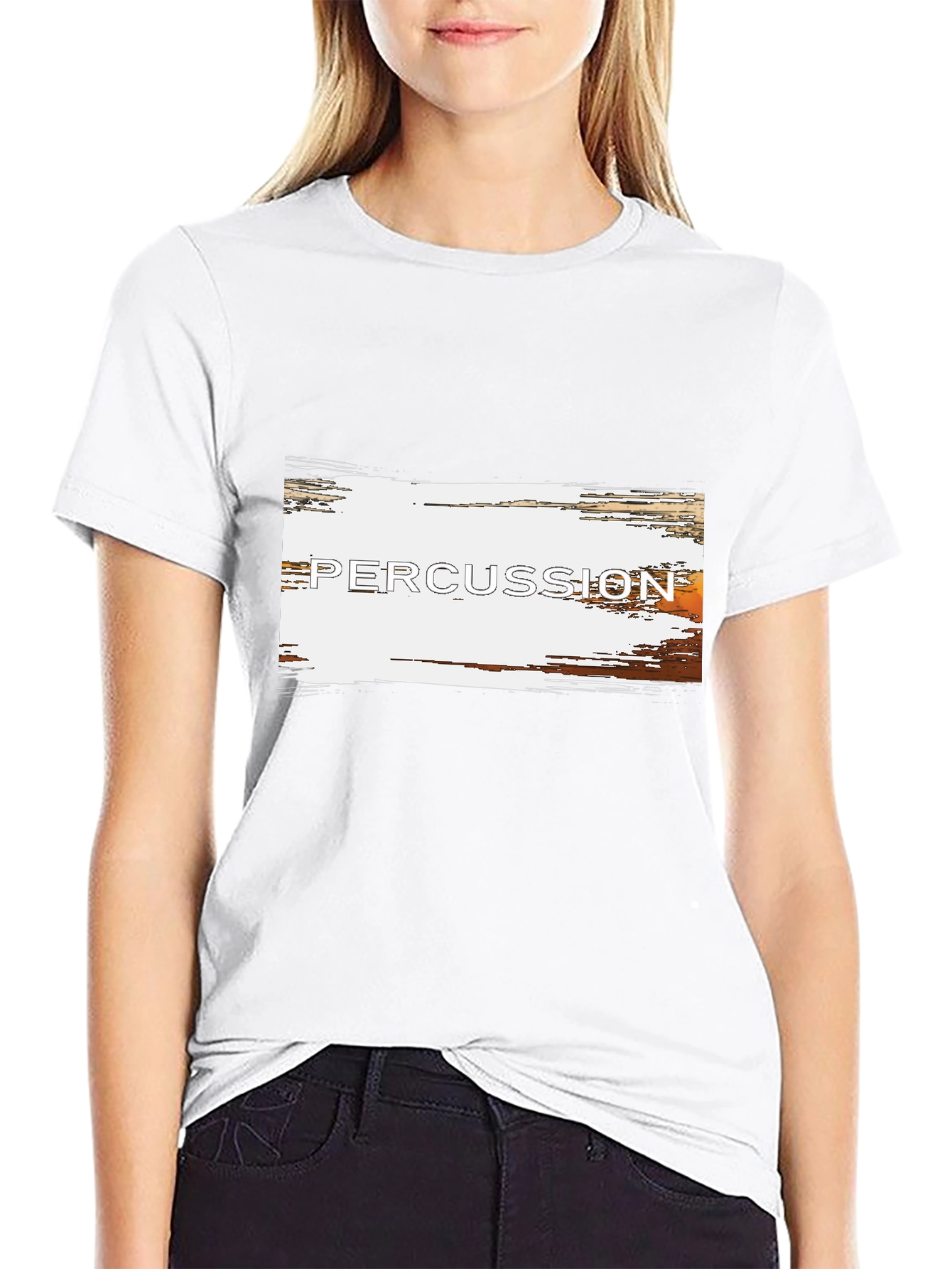 Percussion Band Music Tee - Black Cotton T-Shirt