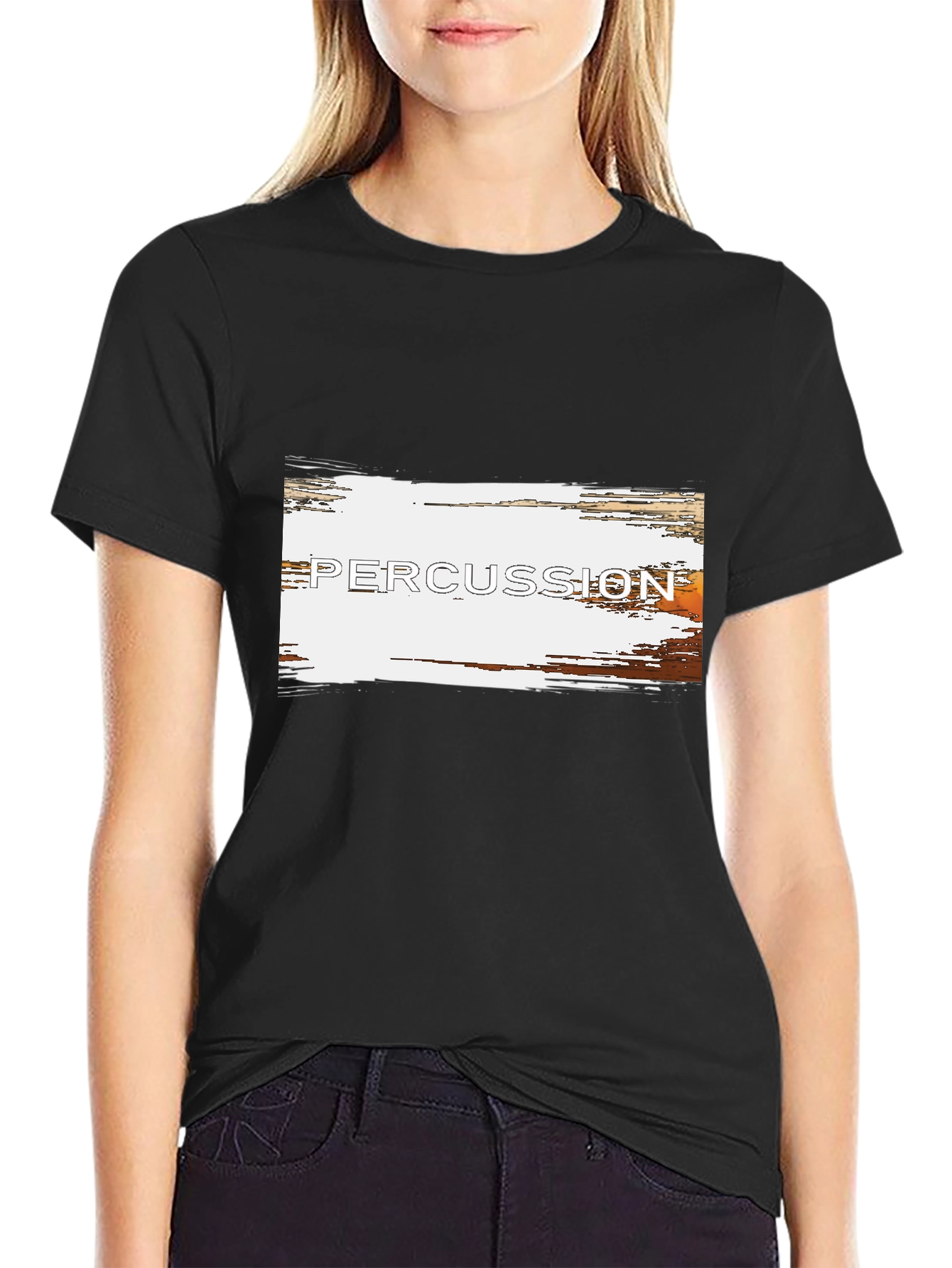 Percussion Band Music Tee - Black Cotton T-Shirt
