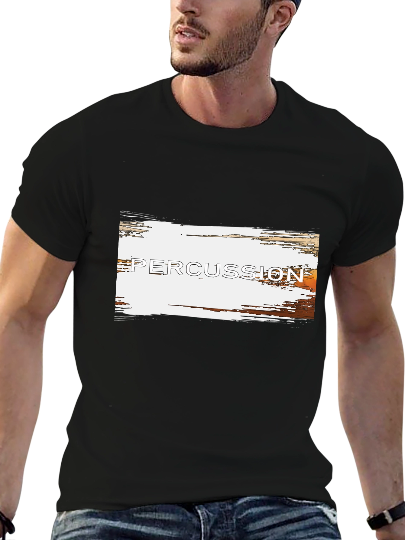 Percussion Band Music Tee - Black Cotton T-Shirt